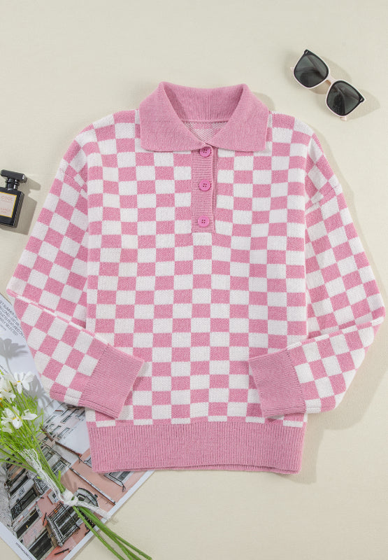 Checkered Collared Sweater