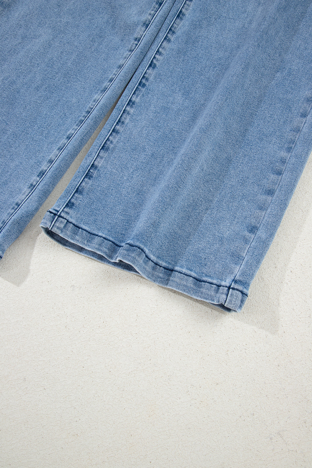 Bow Knot Washed Sash Wide Leg Jeans