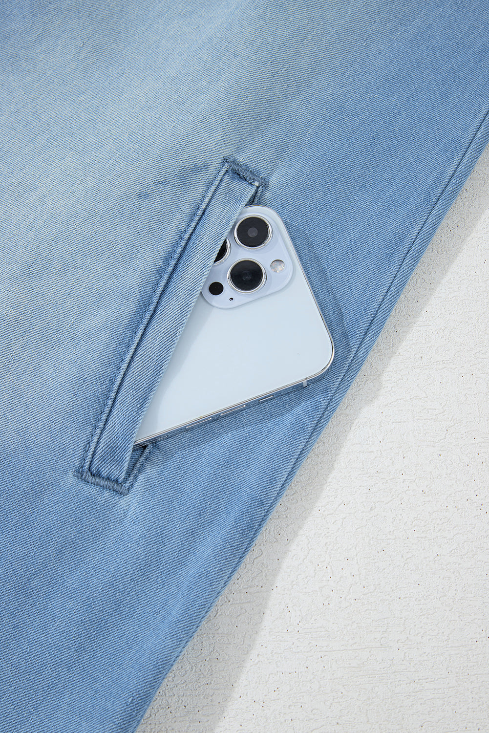 Blue Risen Medium Washed Denim Shirt Dress