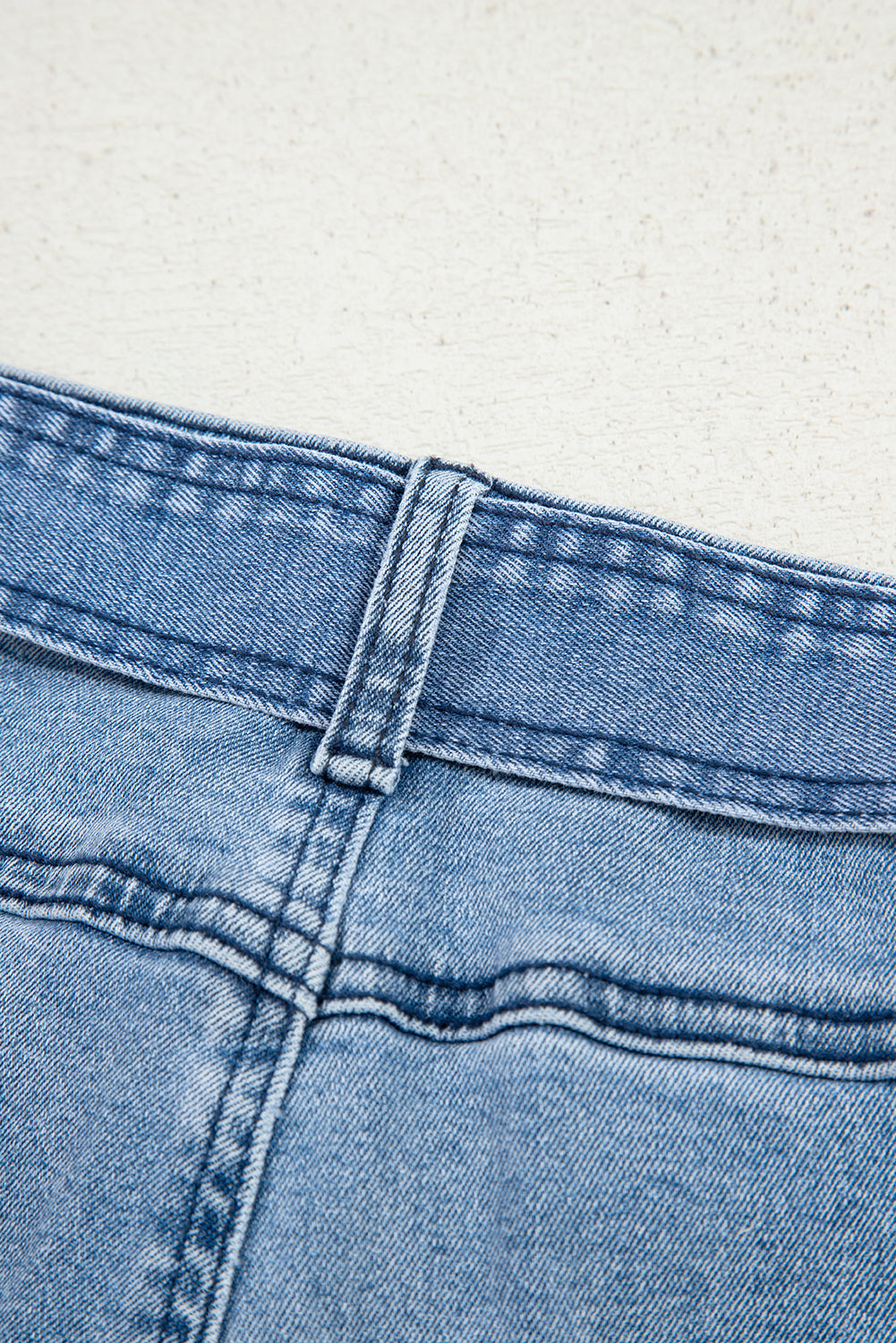 Bow Knot Washed Sash Wide Leg Jeans