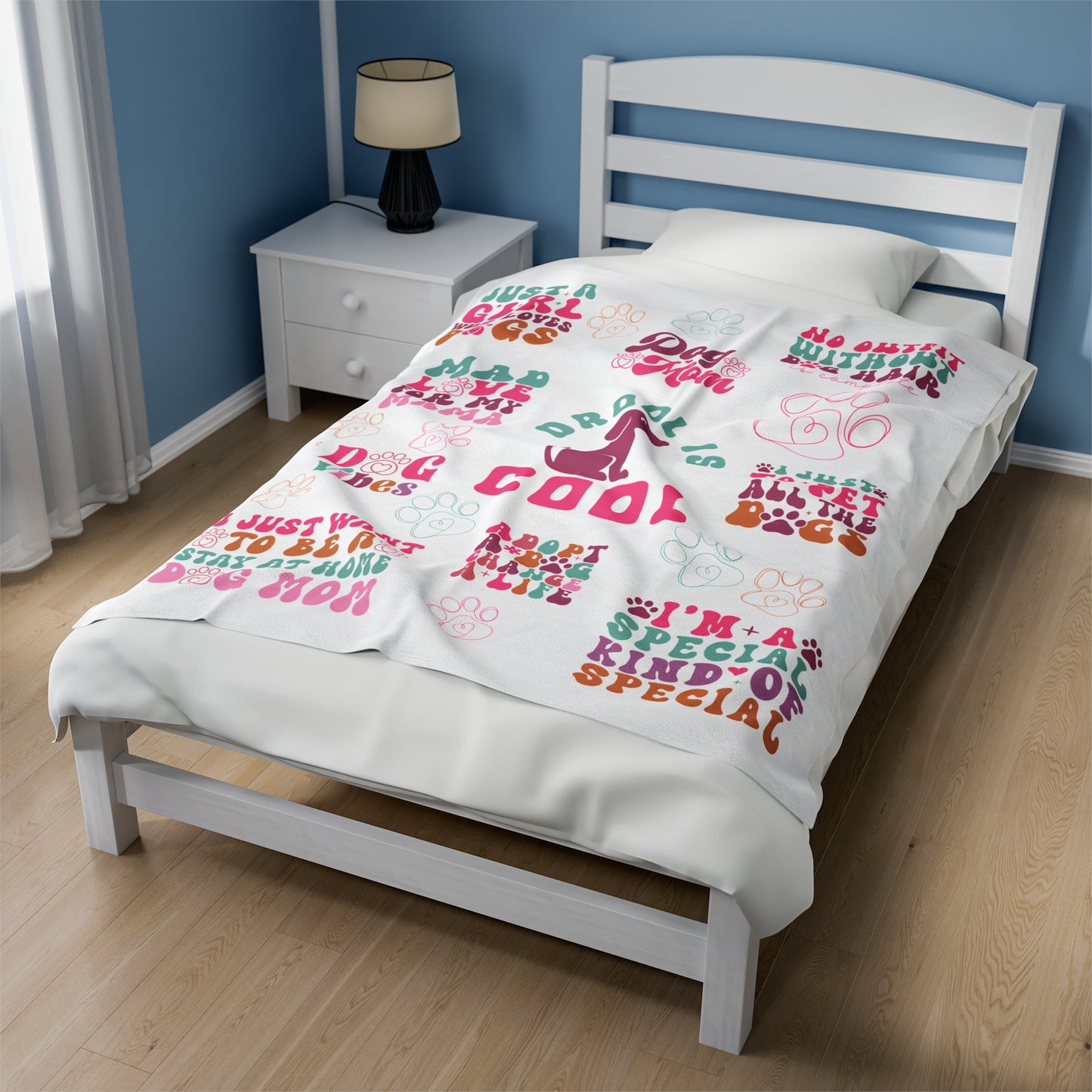 Plush Blanket | Just A Girl Who Loves Dogs, Dog Mom, I Just Want To Be A Stay At Home Dog Mom