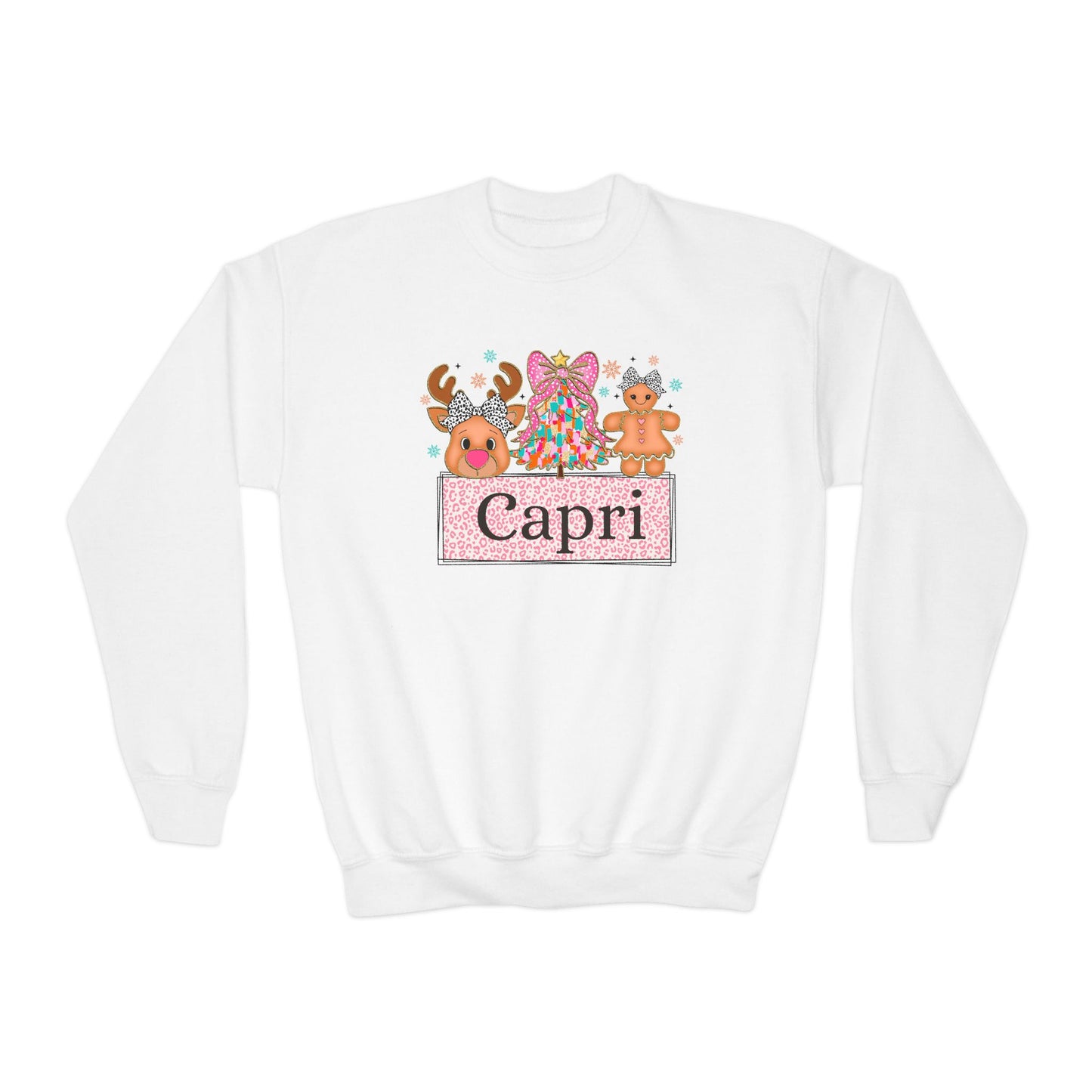 Youth Crewneck | Custom Name Candyland Christmas