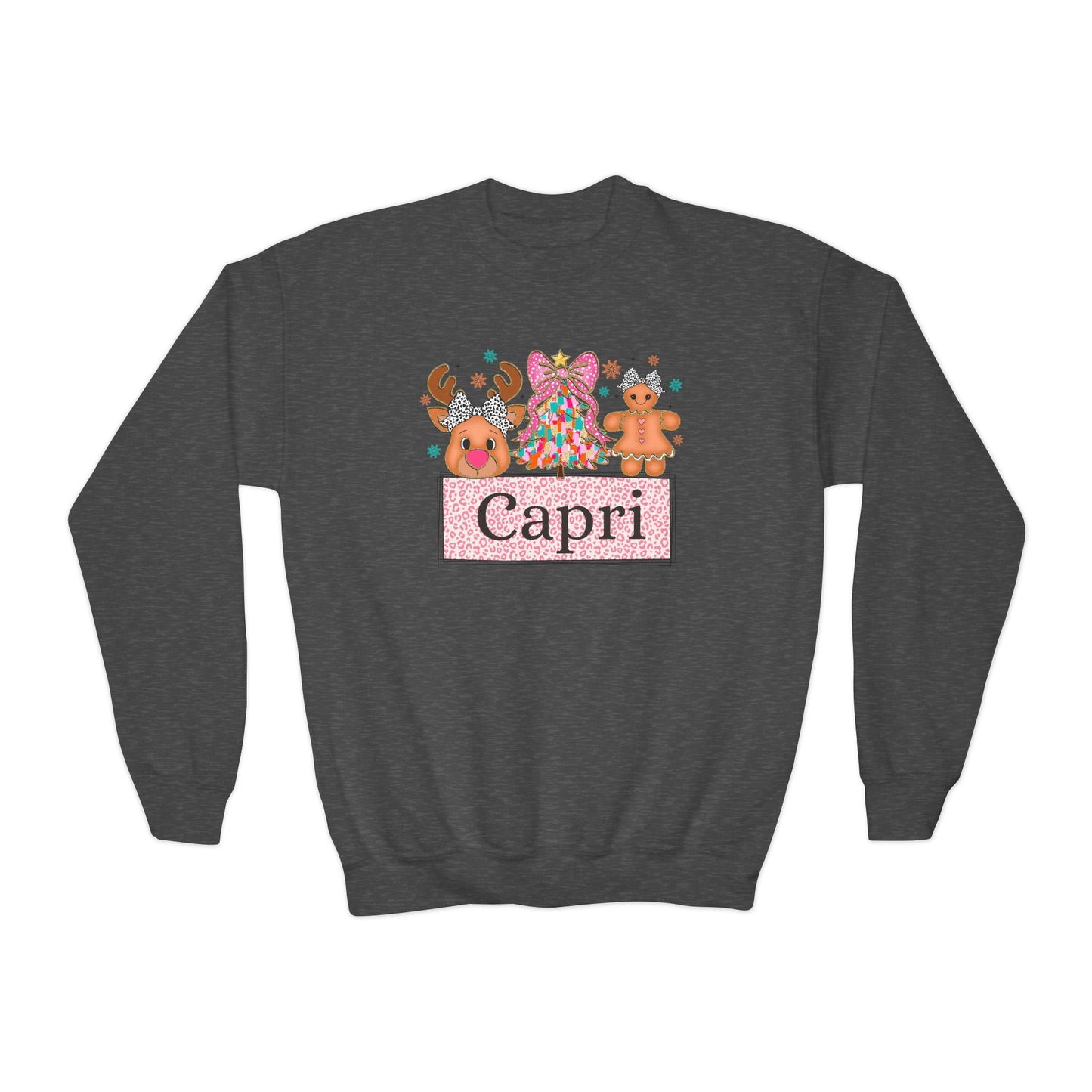 Youth Crewneck | Custom Name Candyland Christmas