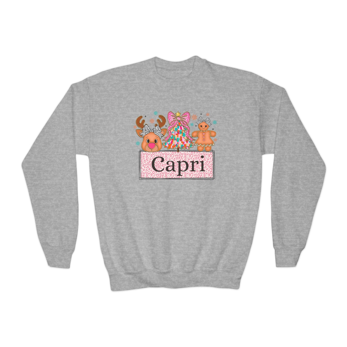 Youth Crewneck | Custom Name Candyland Christmas