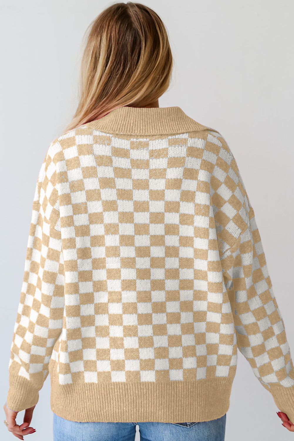 Checkered Collared Sweater