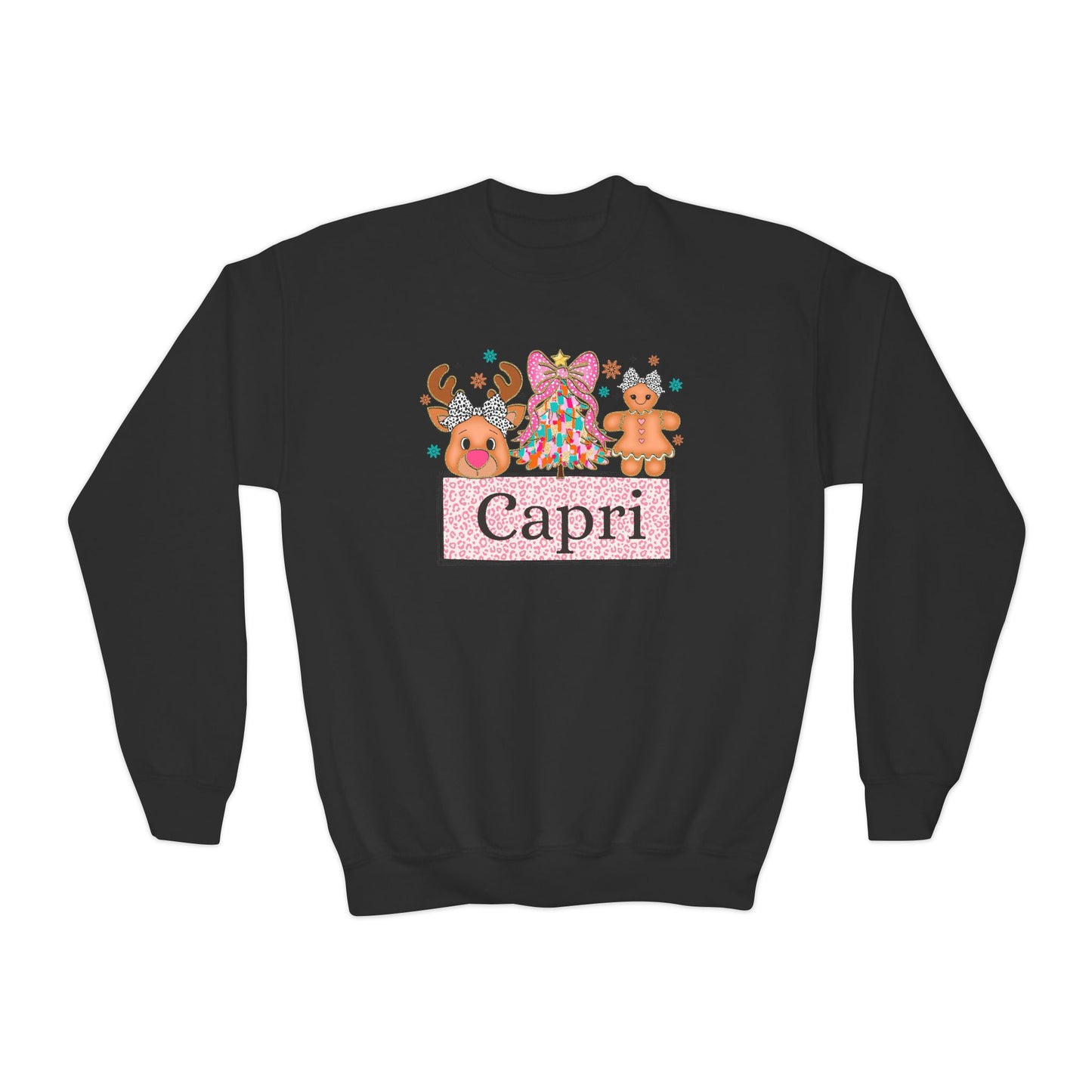 Youth Crewneck | Custom Name Candyland Christmas