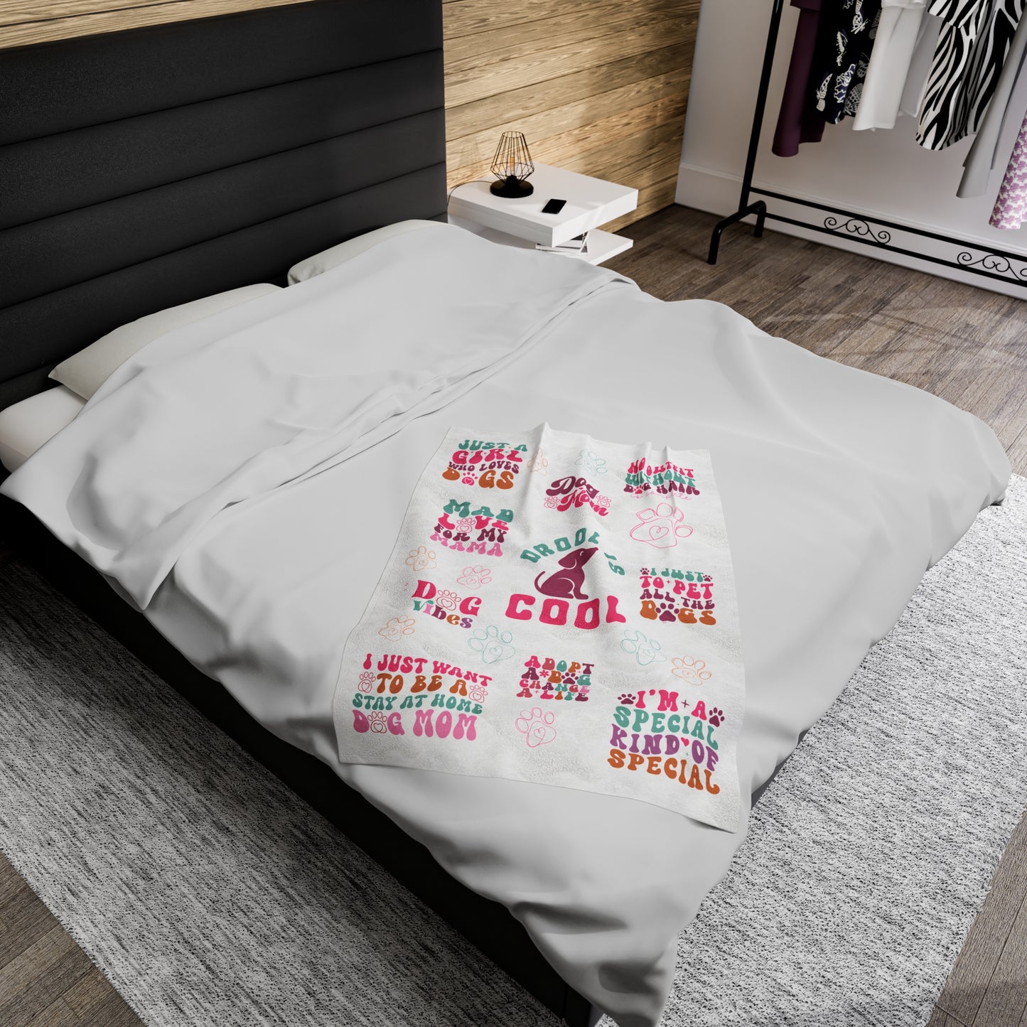 Plush Blanket | Just A Girl Who Loves Dogs, Dog Mom, I Just Want To Be A Stay At Home Dog Mom
