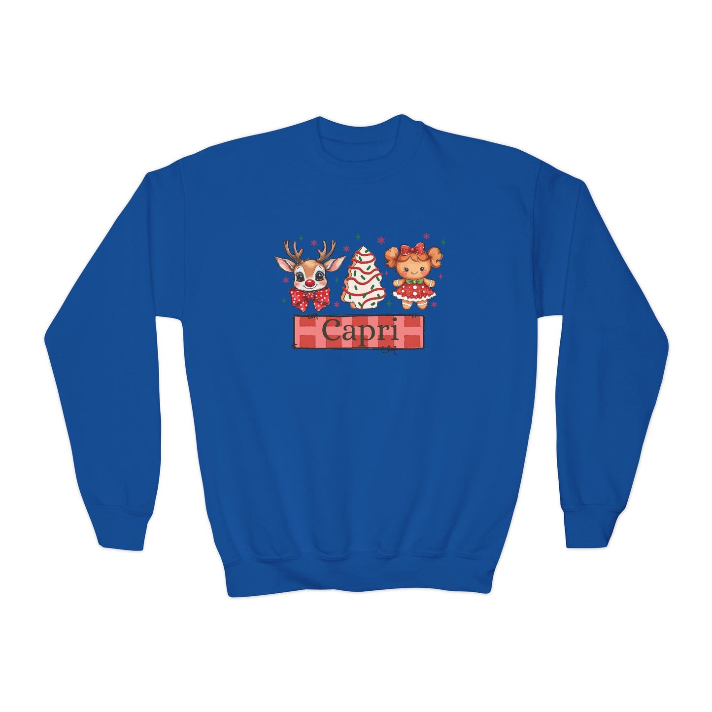 Youth Crewneck | Custom Name Christmas Cake Snack