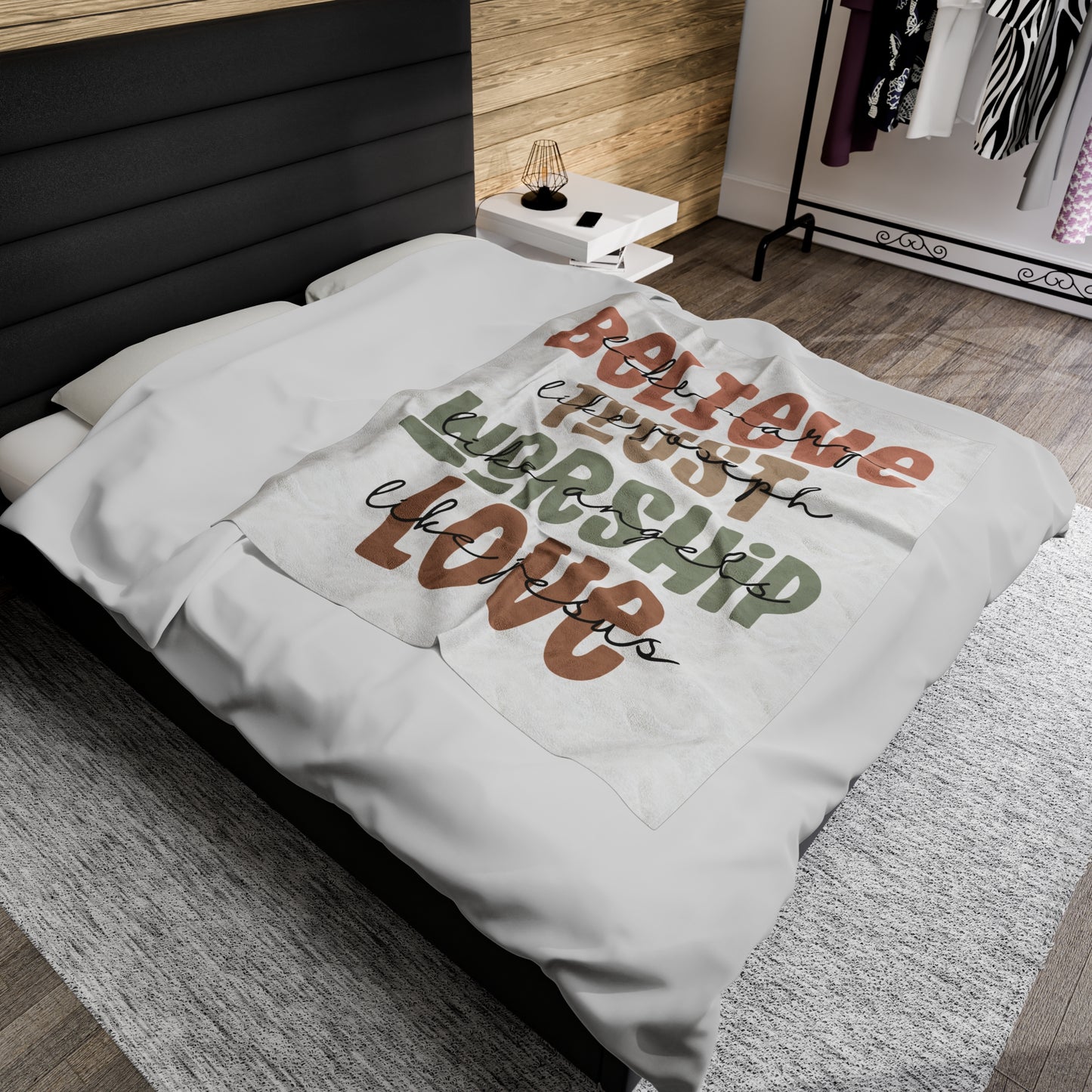 Plush Blanket | Believe, Trust,Worship,Love