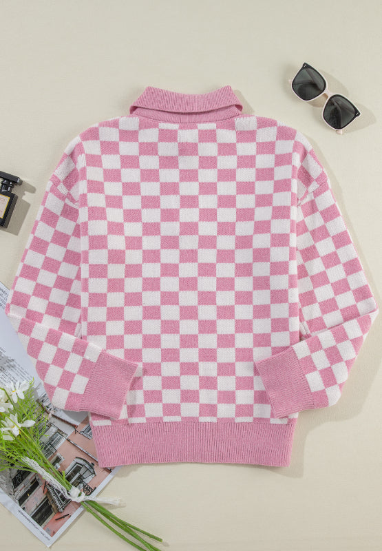 Checkered Collared Sweater
