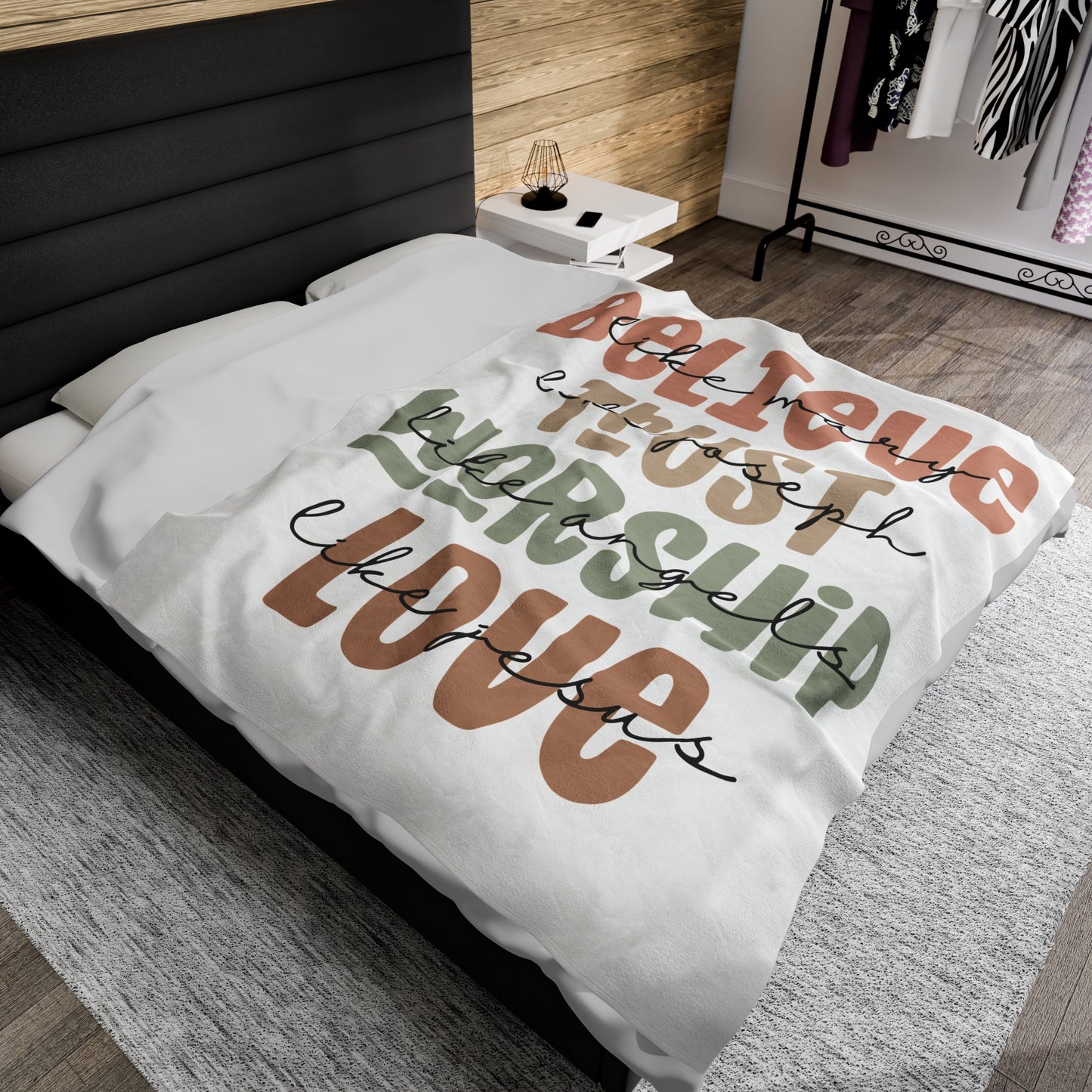 Plush Blanket | Believe, Trust,Worship,Love