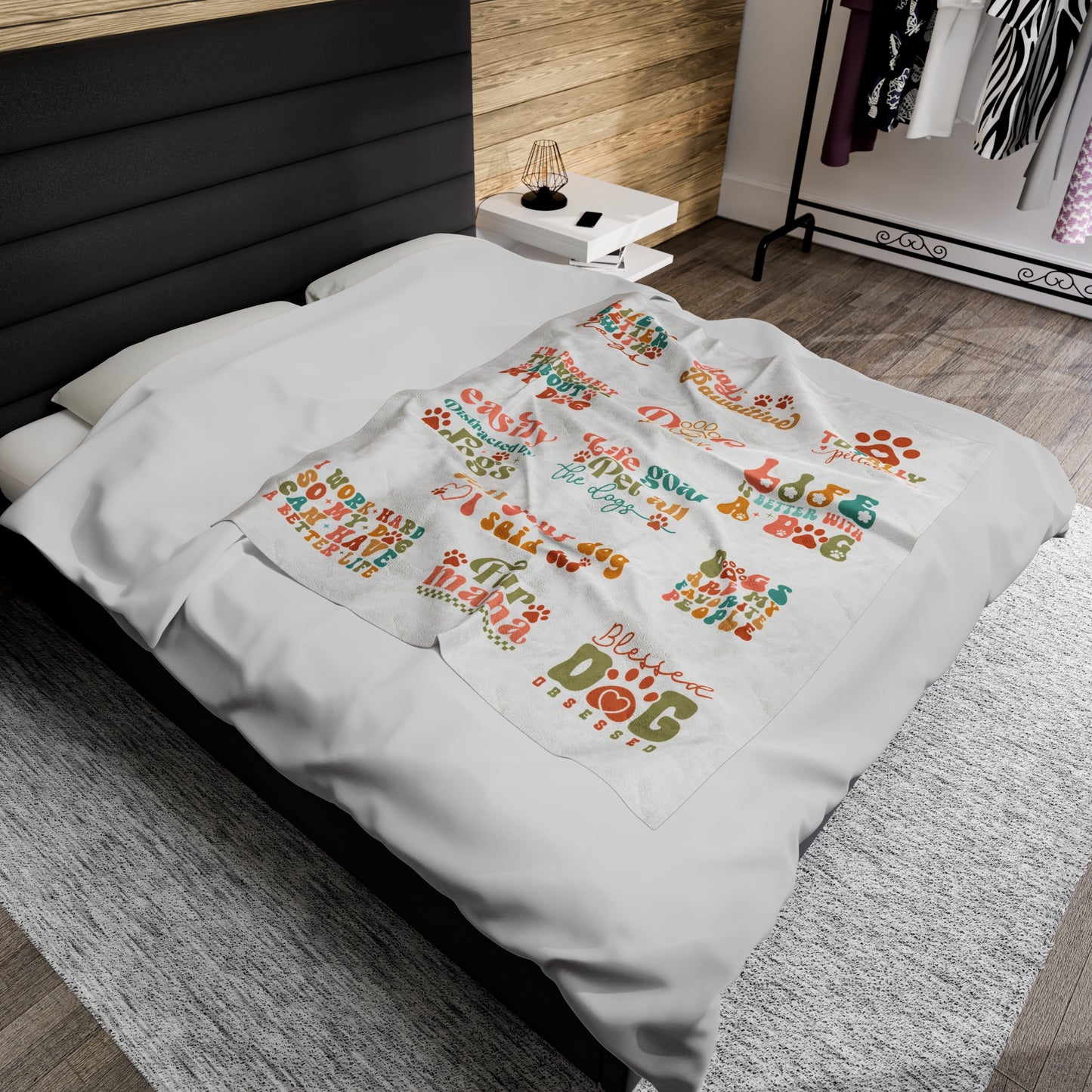 Plush Blanket | Life Is Better With Dogs, Stay Pawsitive, Fur Mama