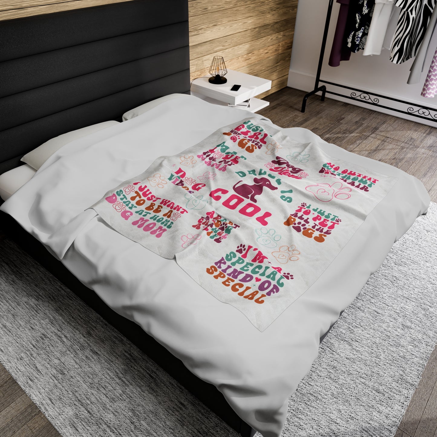 Plush Blanket | Just A Girl Who Loves Dogs, Dog Mom, I Just Want To Be A Stay At Home Dog Mom