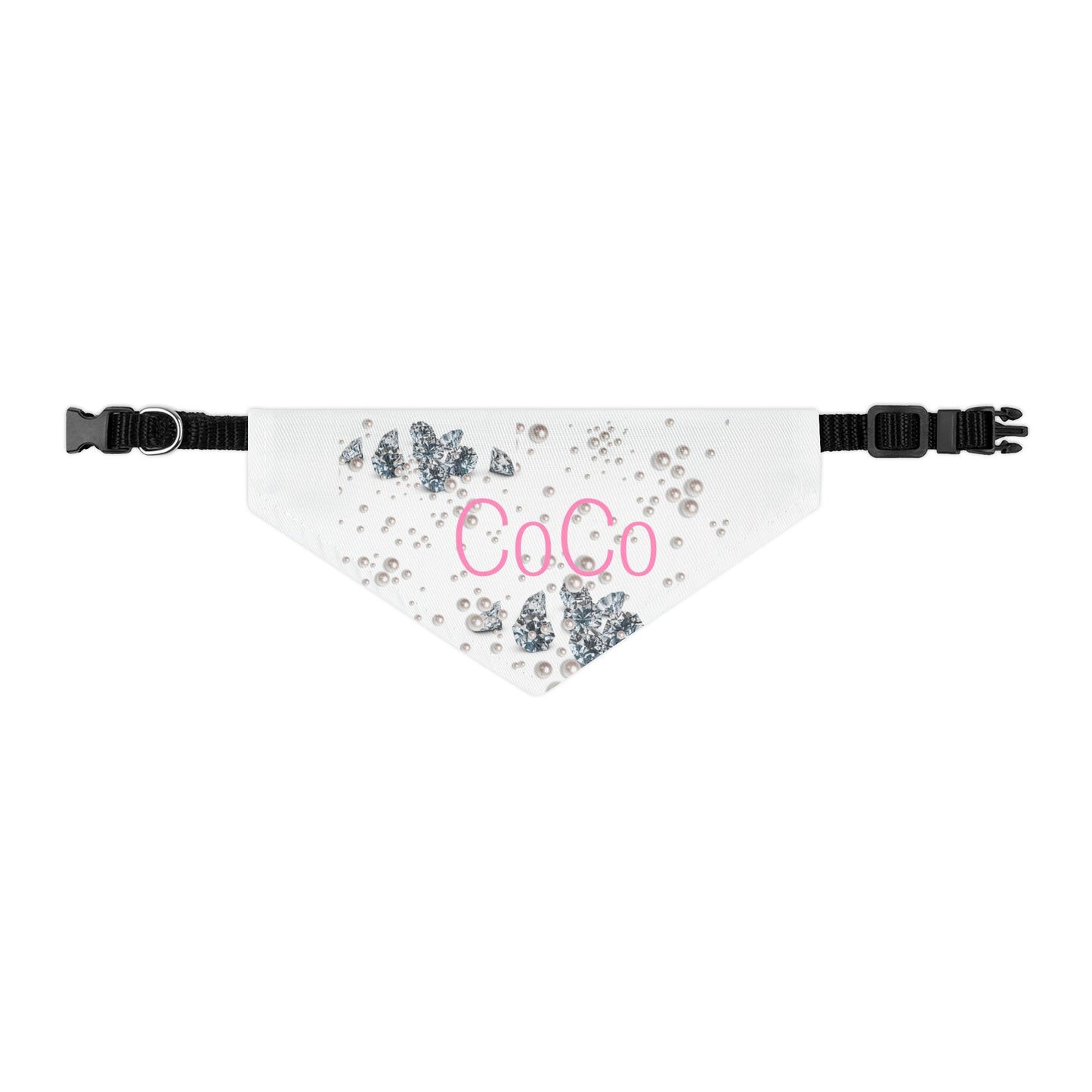 Pet Bandana Collar | Diamonds & Pearls Custom Pet Name