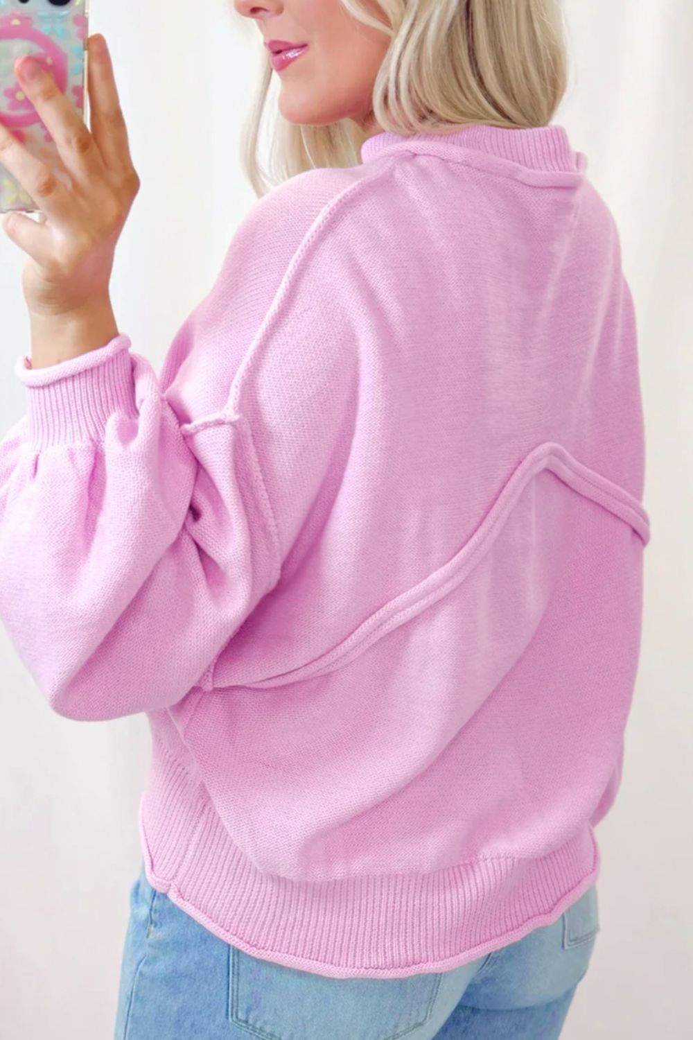 Pink Ribbed Sweater
