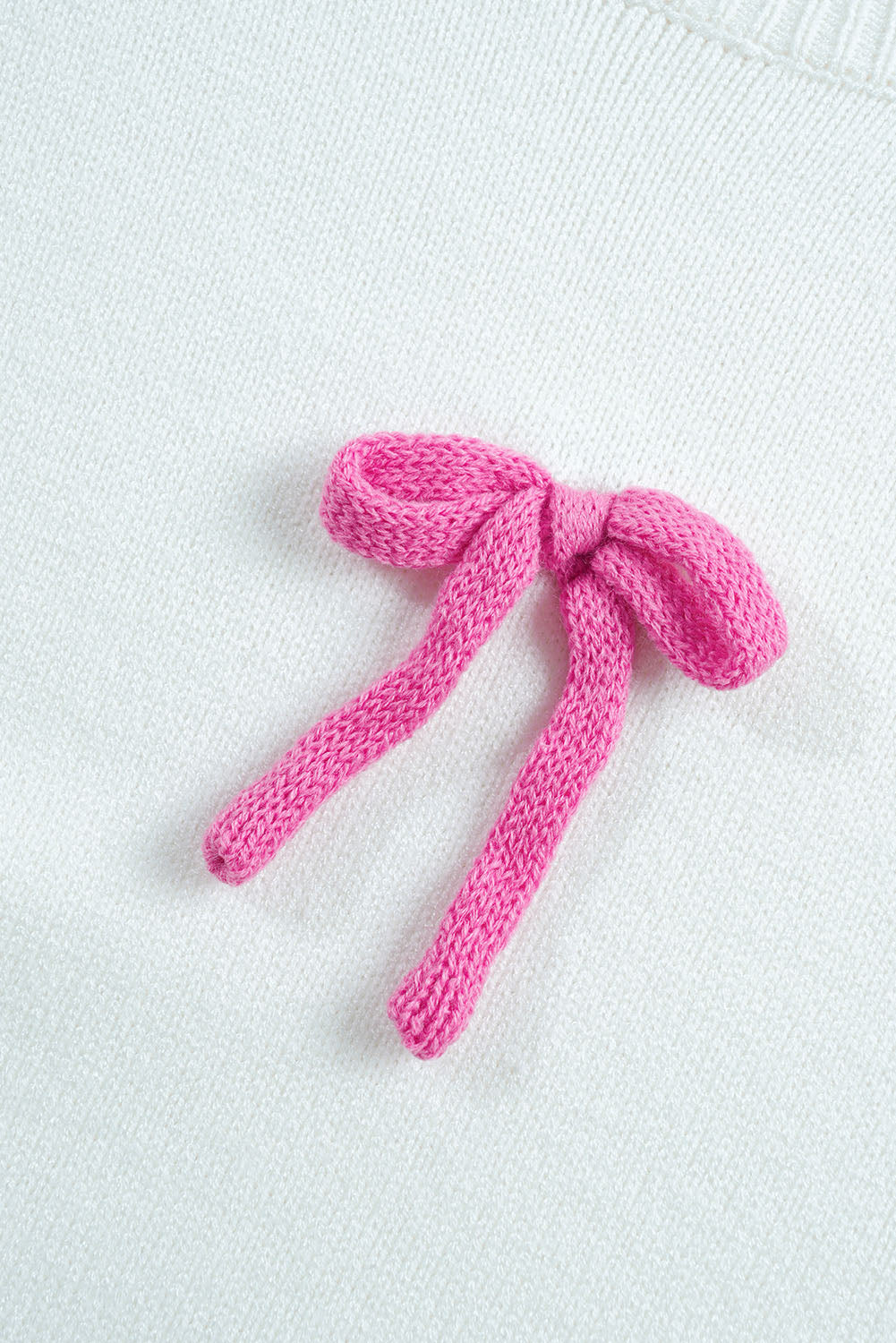Contrast Bow Sweater