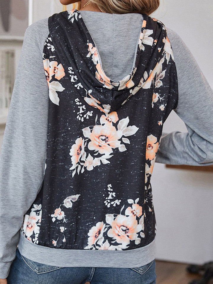 Flower Print Hoodie