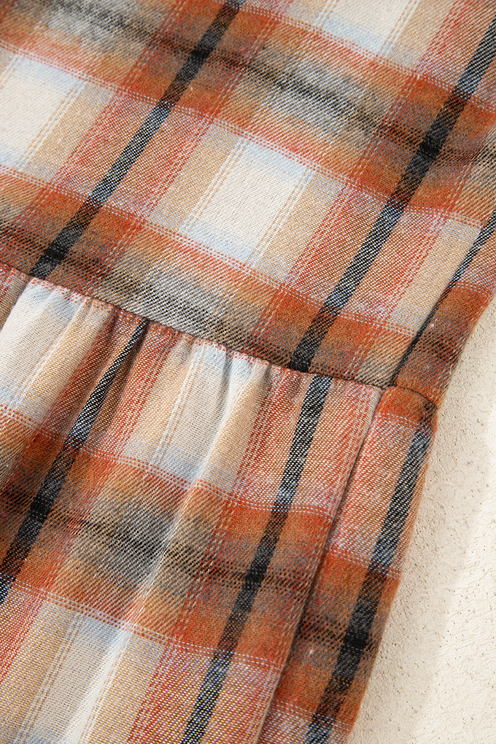 Ruffle Plaid Shirt Dress