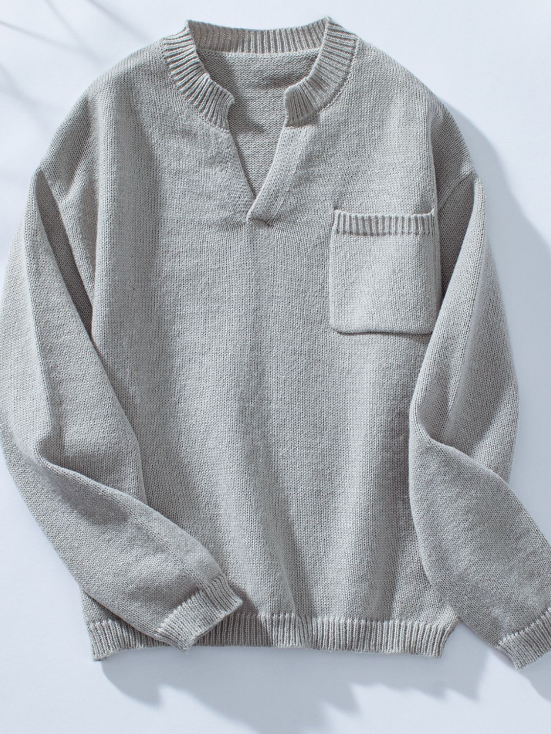 Pocketed Long Sleeve Knit Top