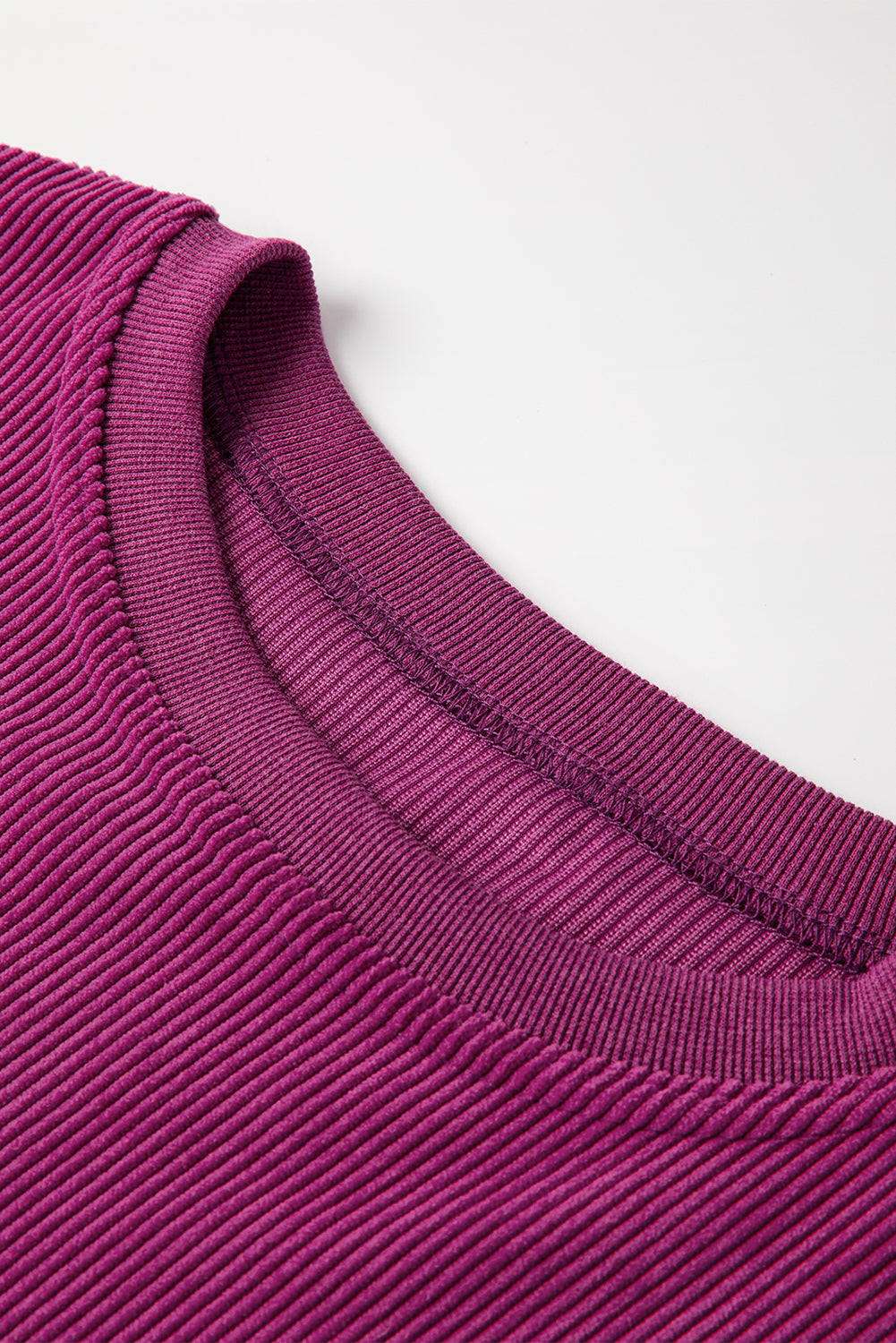 Light Grey Ribbed Corduroy Oversized Sweatshirt