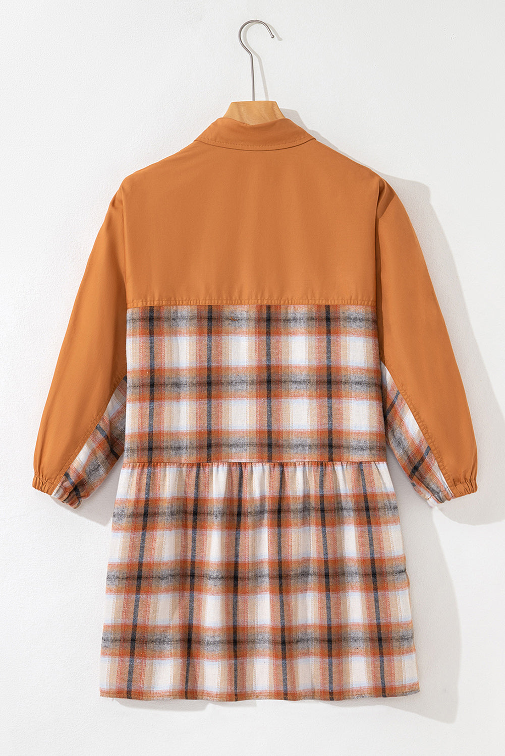 Ruffle Plaid Shirt Dress