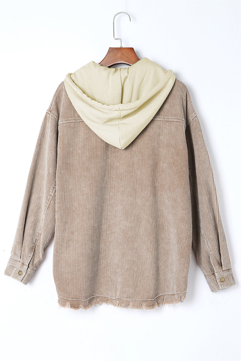 Patchwork Hooded Corduroy Jacket