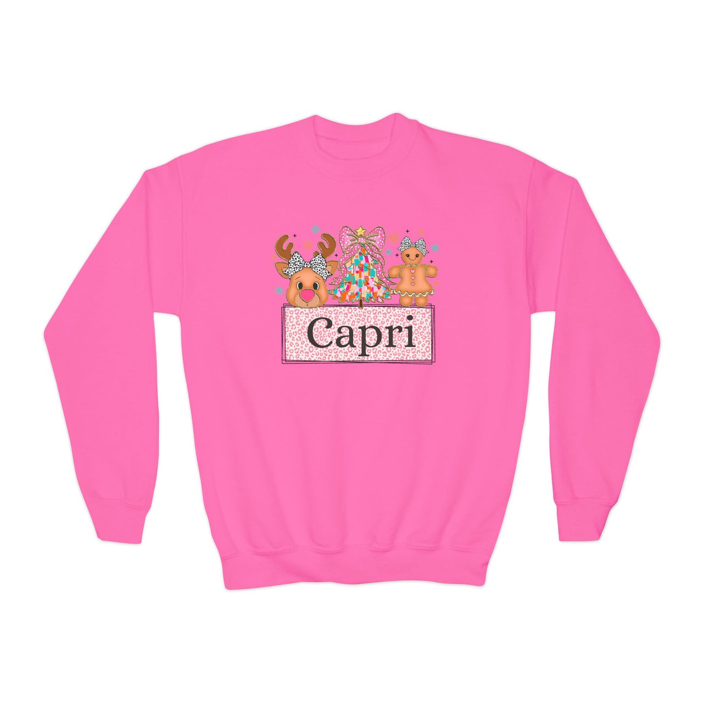 Youth Crewneck | Custom Name Candyland Christmas