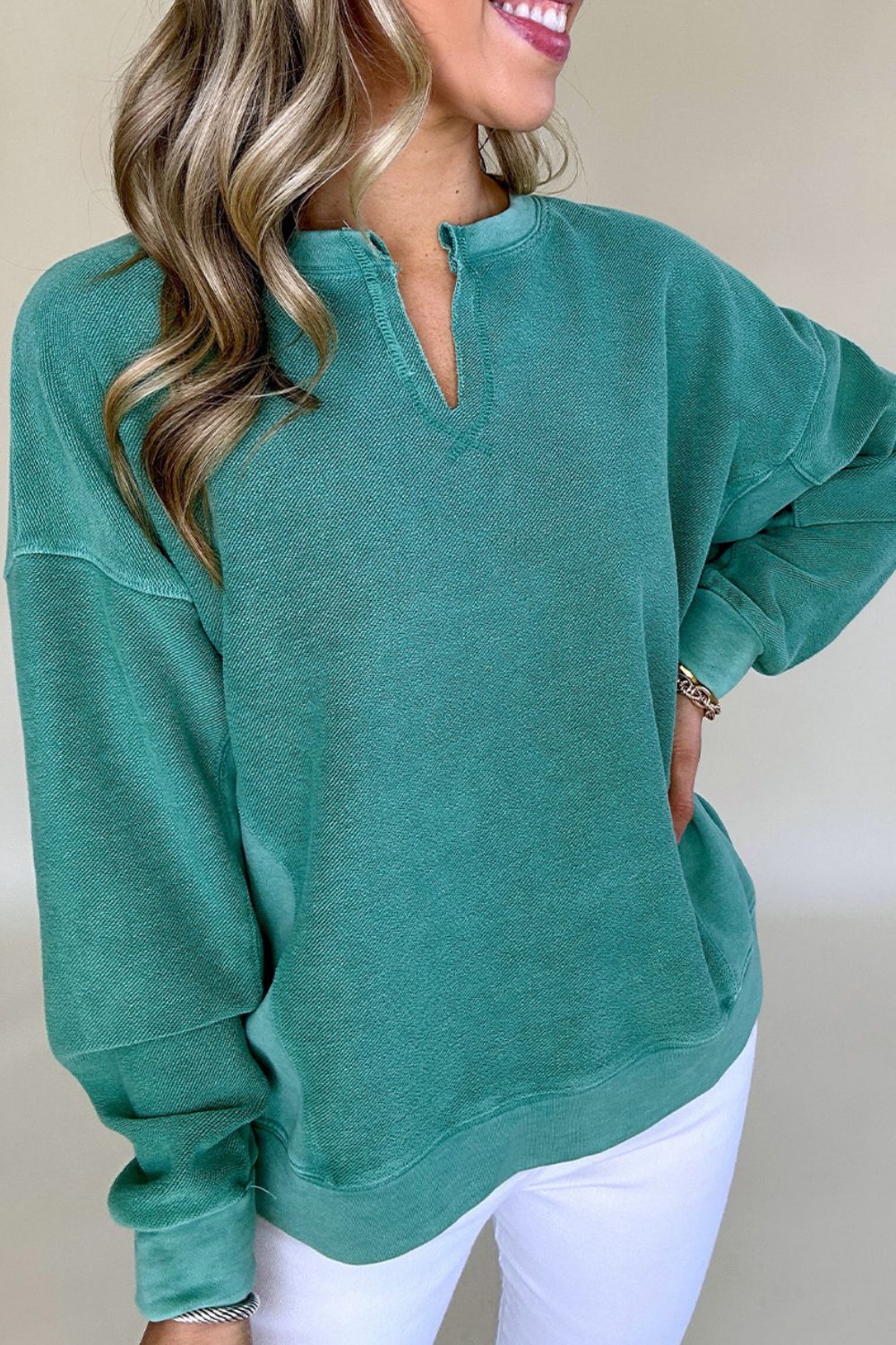 Notched Drop Sweatshirt