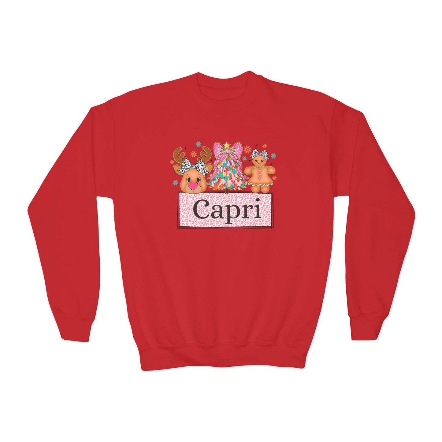 Youth Crewneck | Custom Name Candyland Christmas