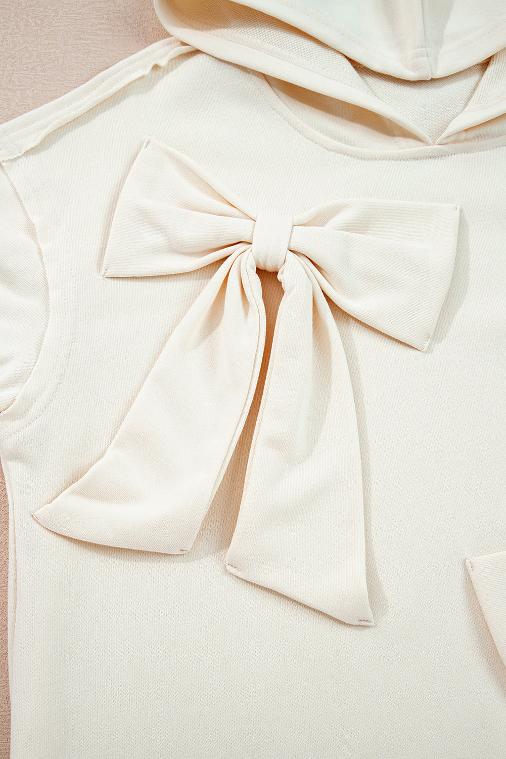 Bow Detail Loose Hoodie