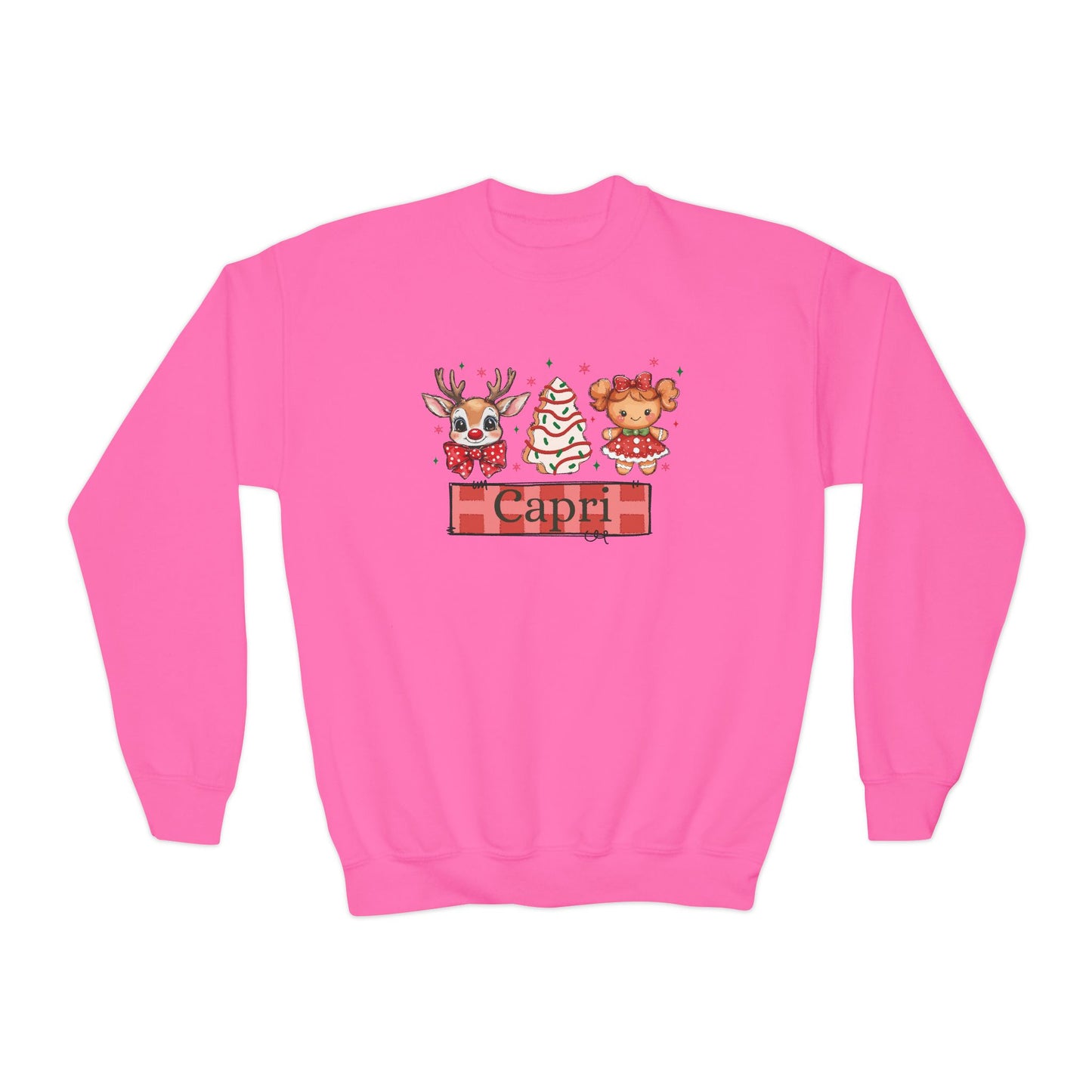 Youth Crewneck | Custom Name Christmas Cake Snack