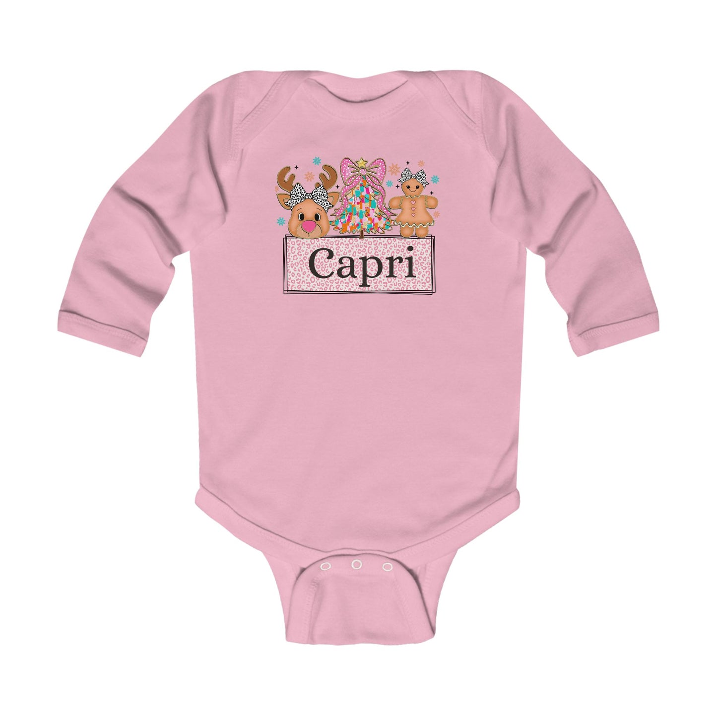 Infant Long Sleeve Bodysuit | Custom Name Candyland Christmas