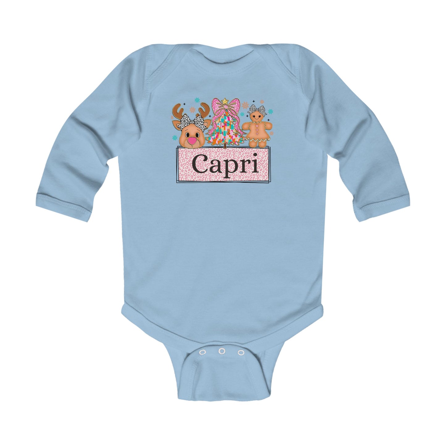 Infant Long Sleeve Bodysuit | Custom Name Candyland Christmas