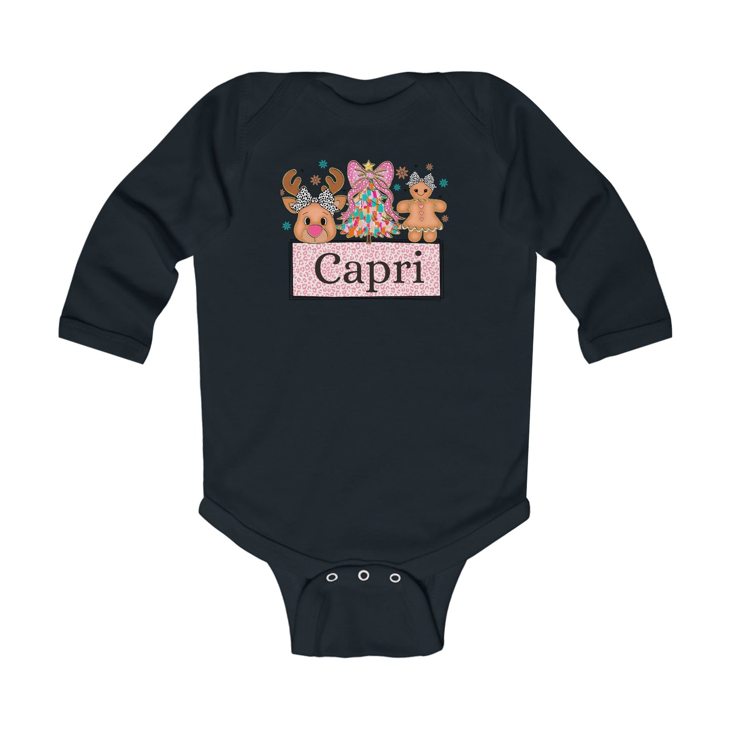 Infant Long Sleeve Bodysuit | Custom Name Candyland Christmas