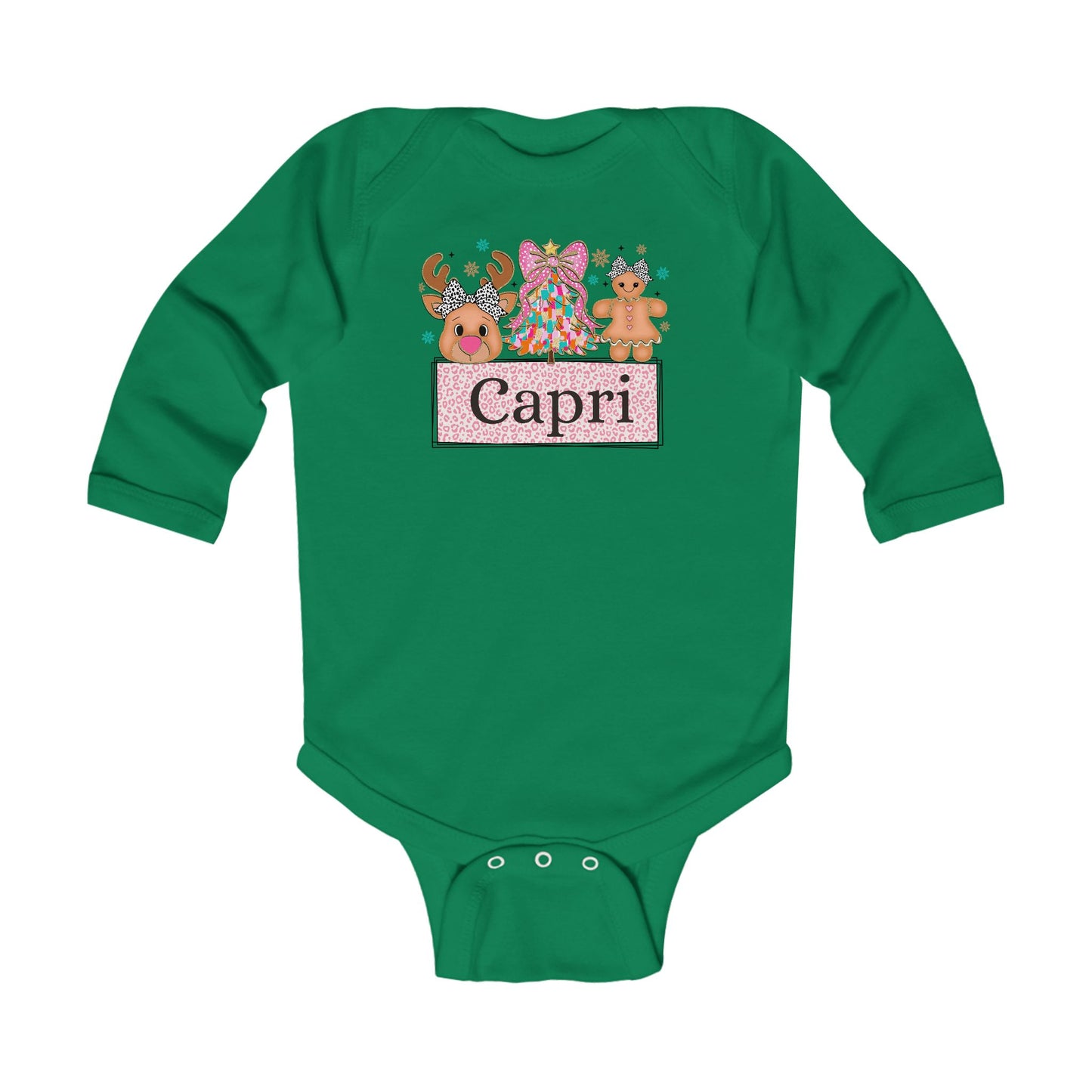 Infant Long Sleeve Bodysuit | Custom Name Candyland Christmas