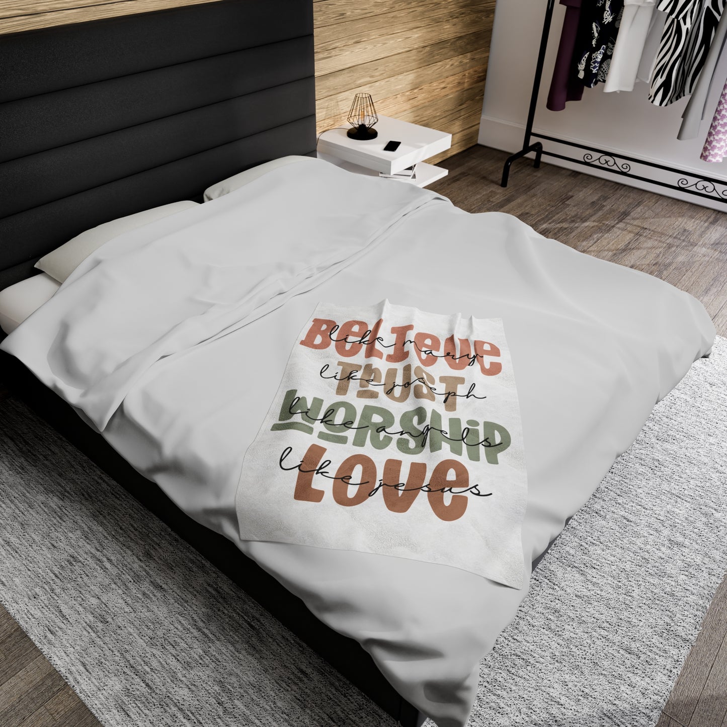 Plush Blanket | Believe, Trust,Worship,Love