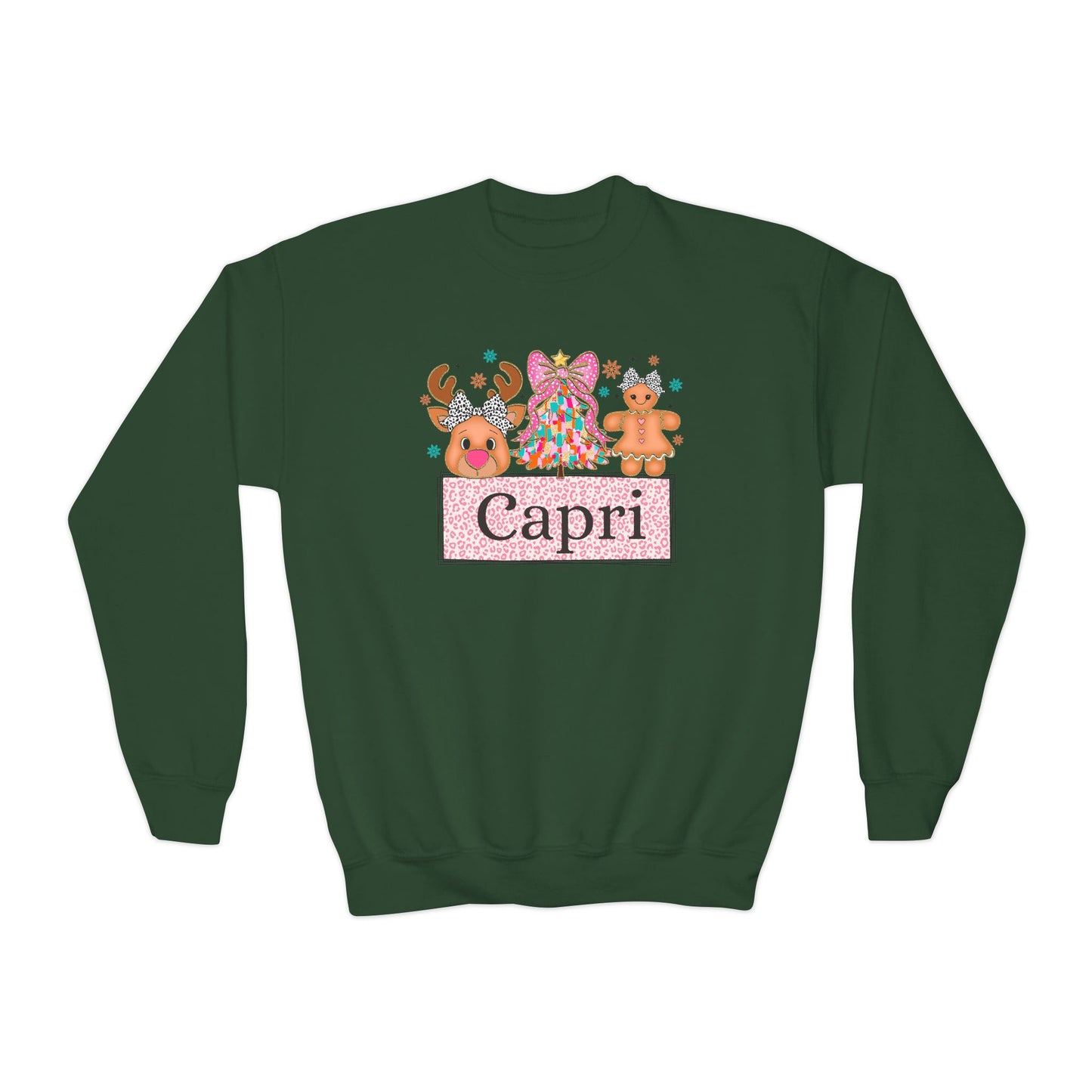 Youth Crewneck | Custom Name Candyland Christmas