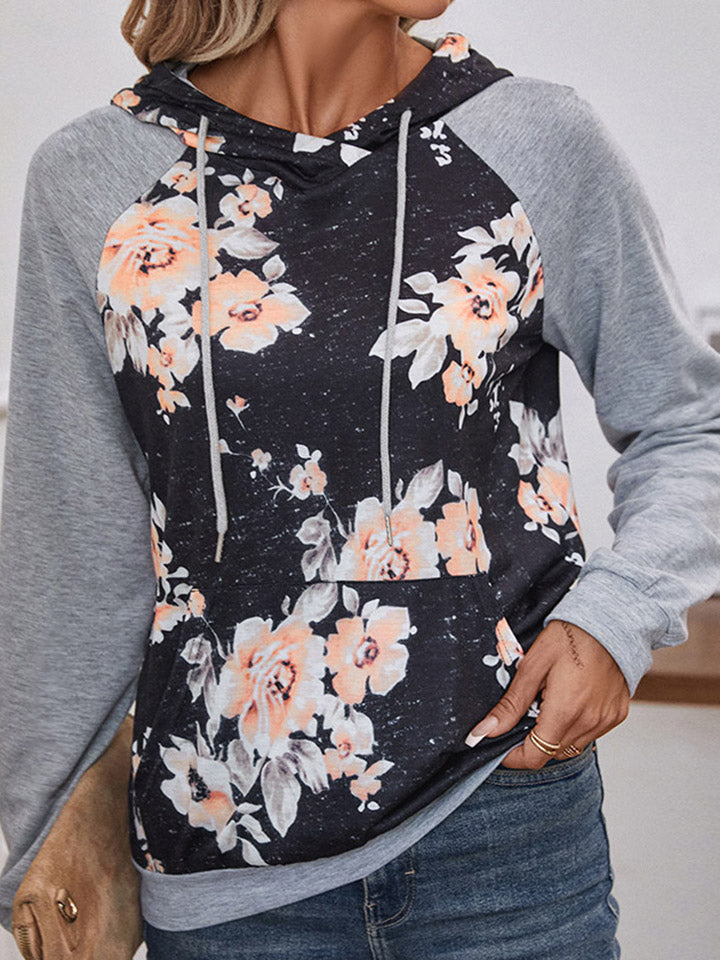 Flower Print Hoodie