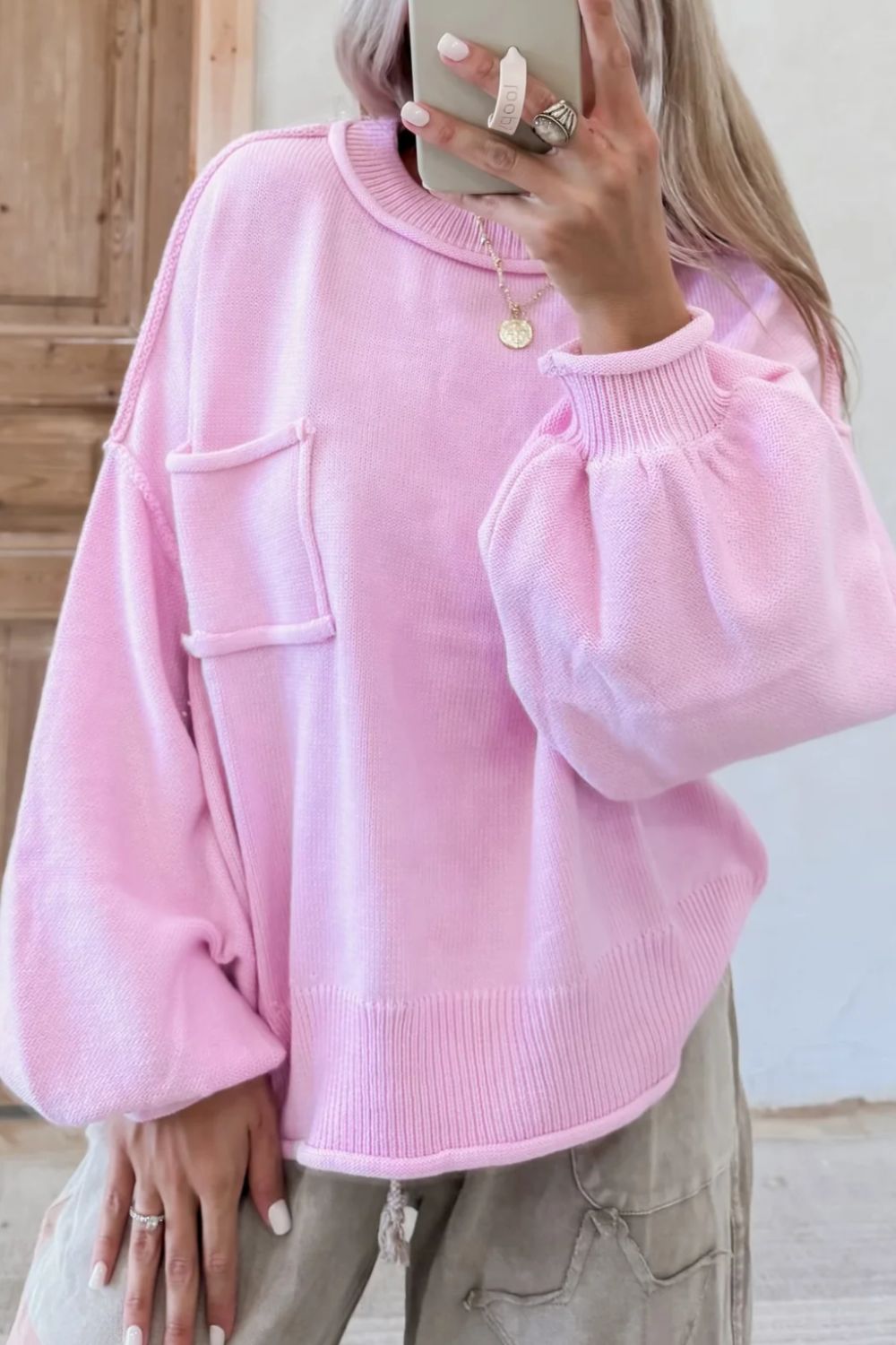 Pink Ribbed Sweater