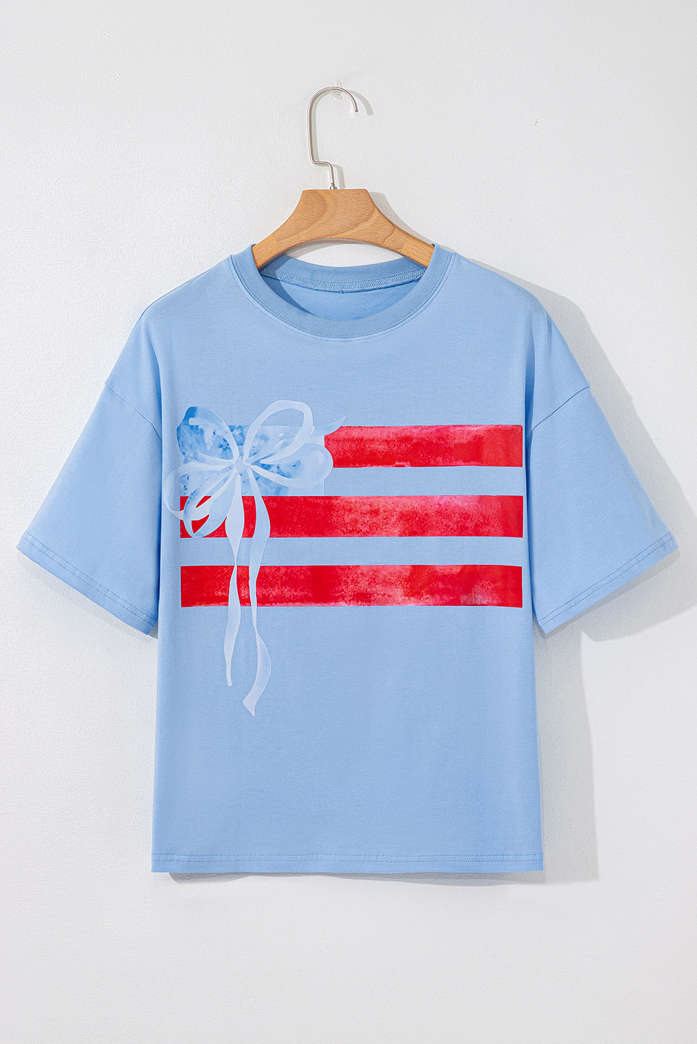 White Flag Bow Graphic Crewneck Tee