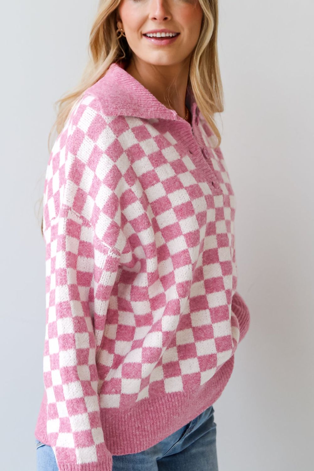 Checkered Collared Sweater