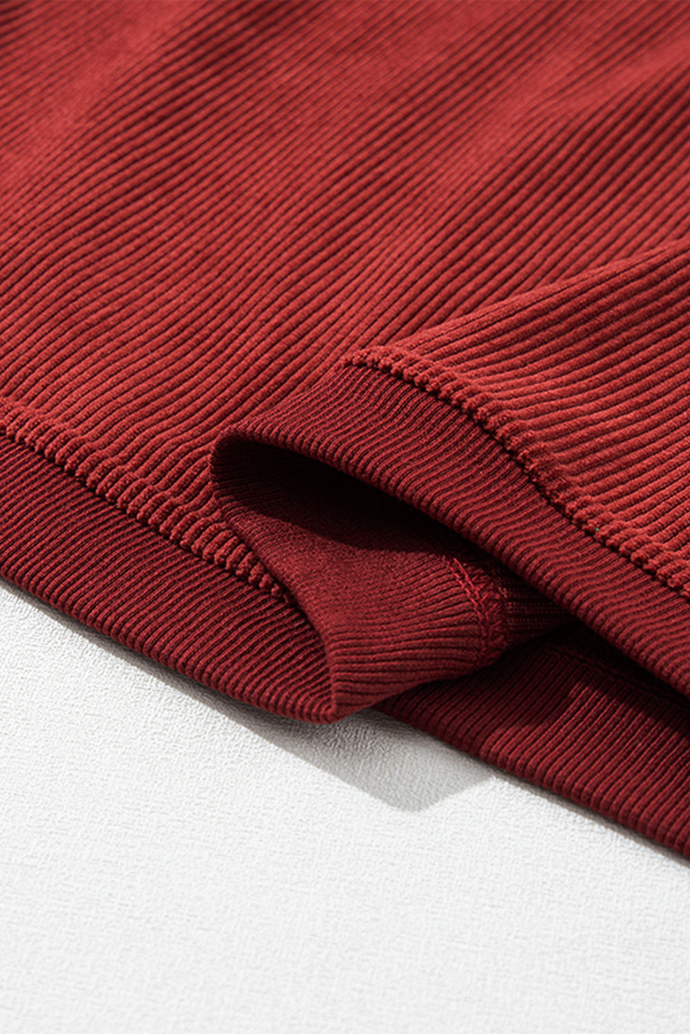 Light Grey Ribbed Corduroy Oversized Sweatshirt