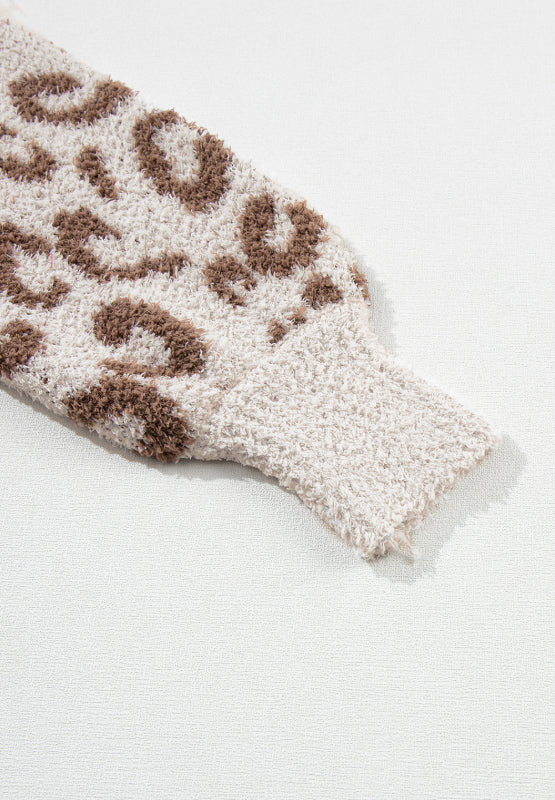 Leopard Half Zip Sweater
