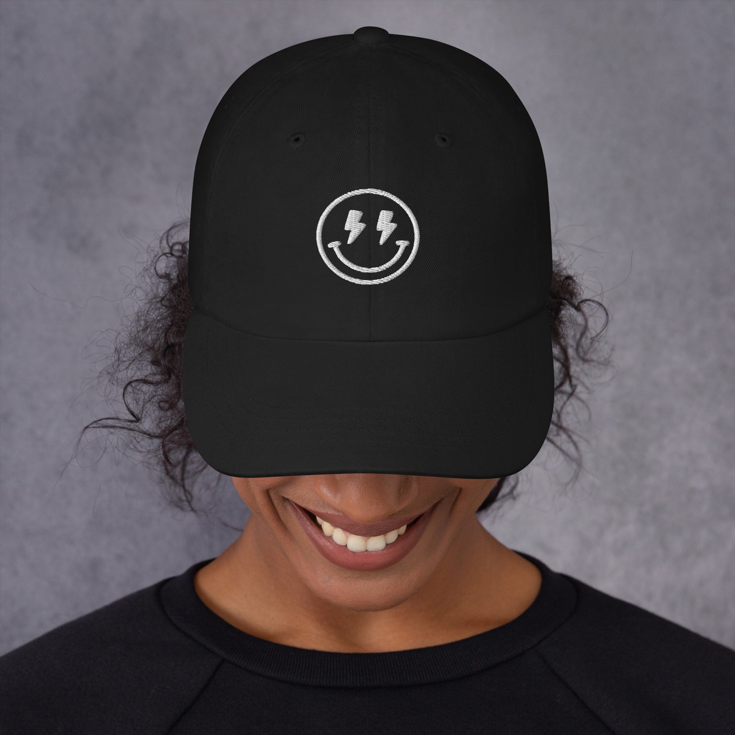 Hat | Lightning Bolt Smiley Face | Embroidery