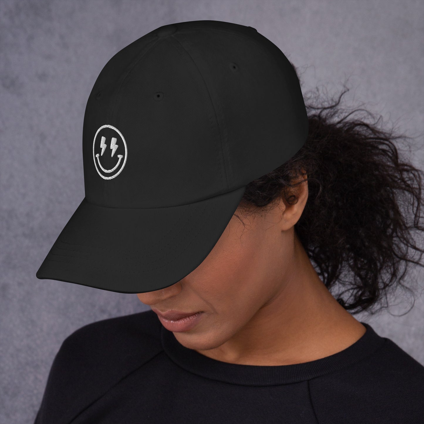 Hat | Lightning Bolt Smiley Face | Embroidery