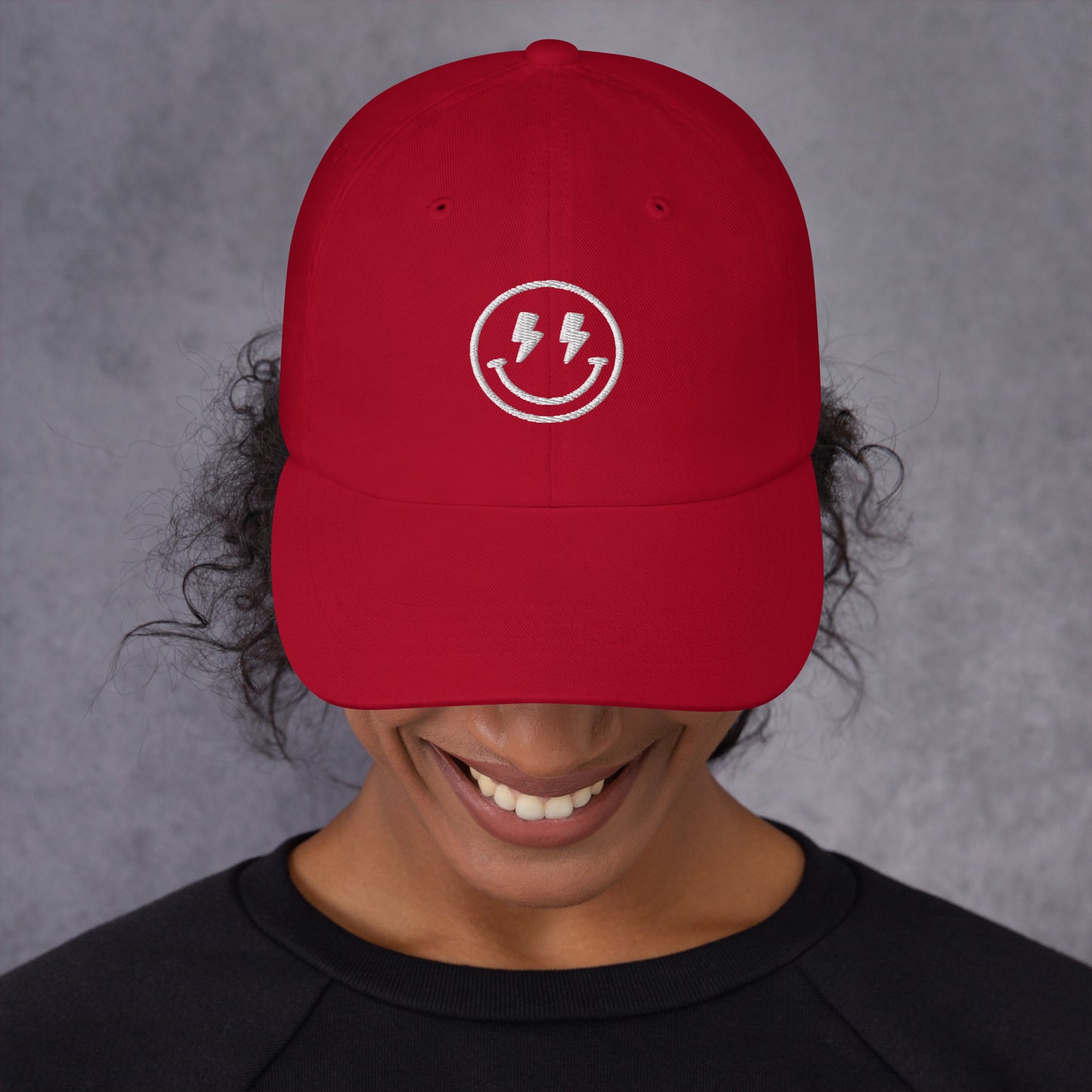 Hat | Lightning Bolt Smiley Face | Embroidery