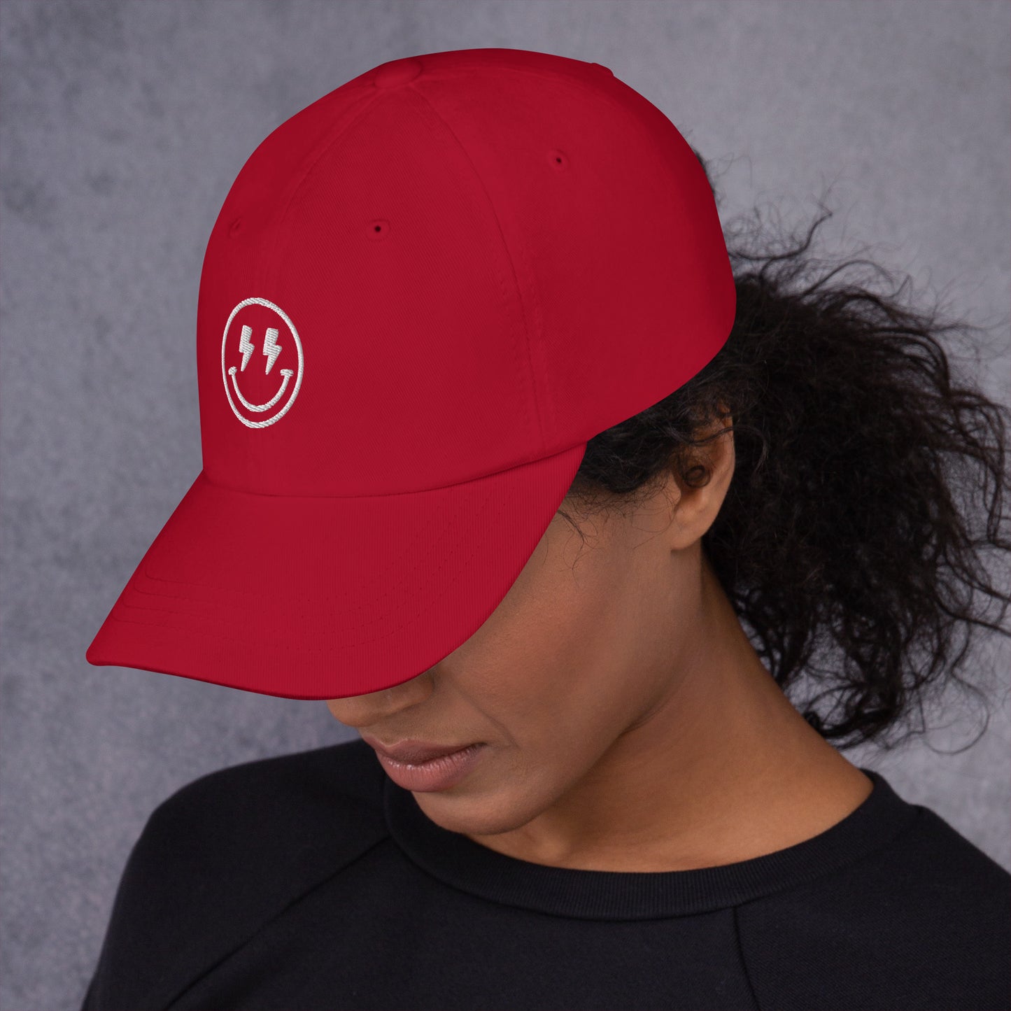 Hat | Lightning Bolt Smiley Face | Embroidery