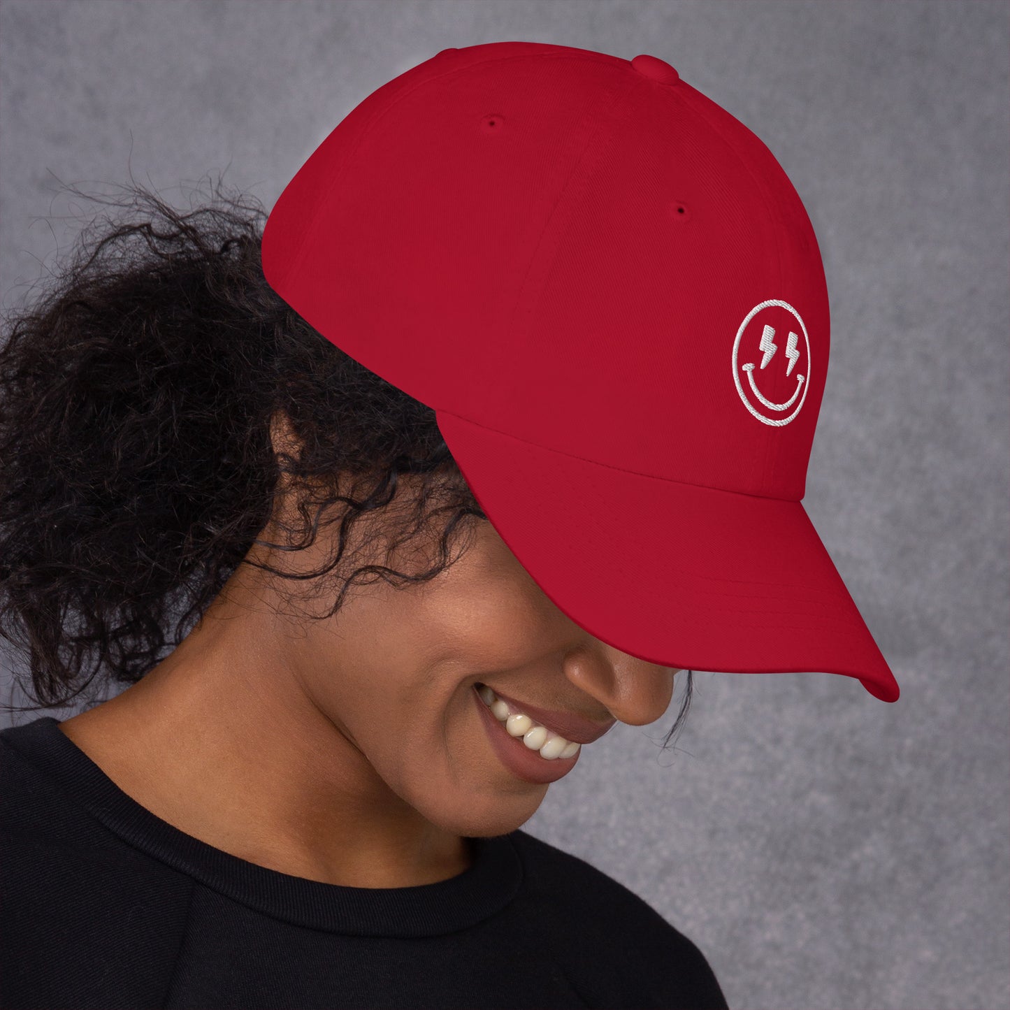 Hat | Lightning Bolt Smiley Face | Embroidery