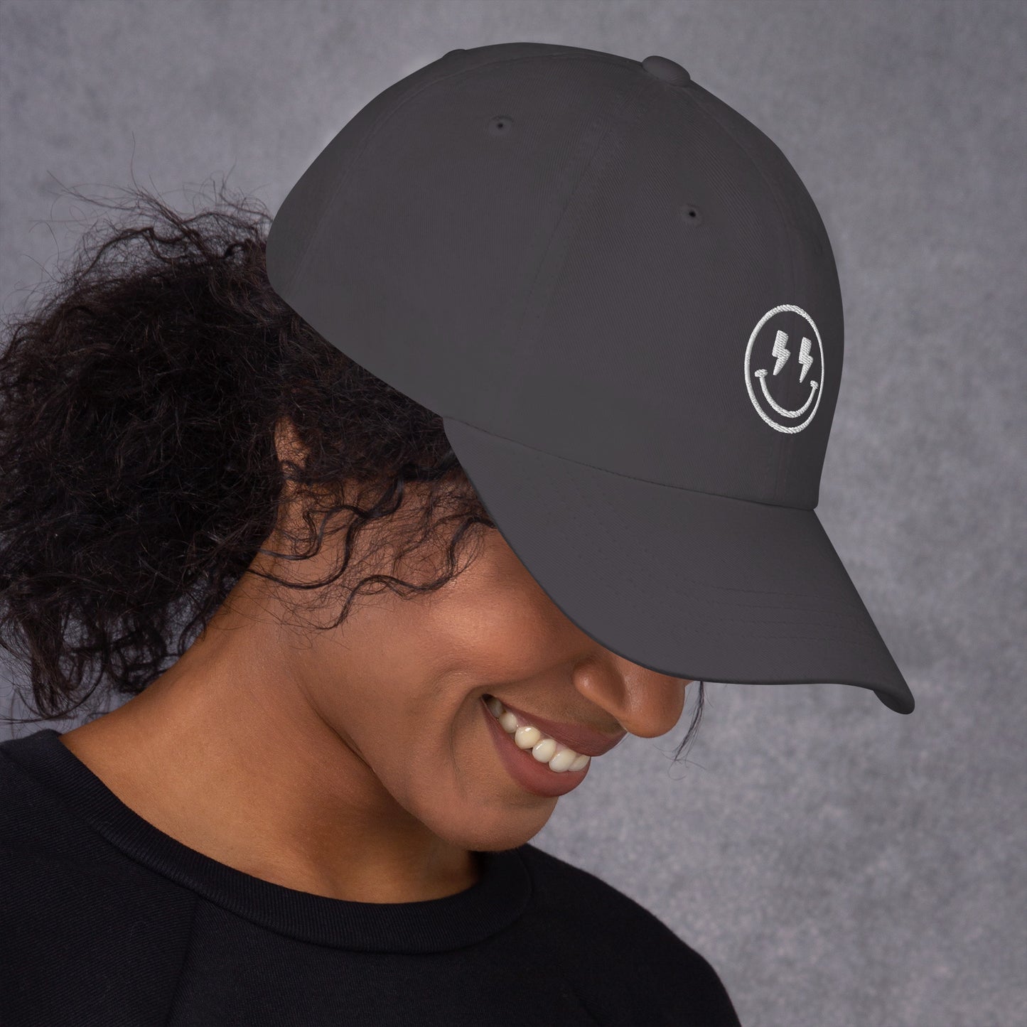 Hat | Lightning Bolt Smiley Face | Embroidery