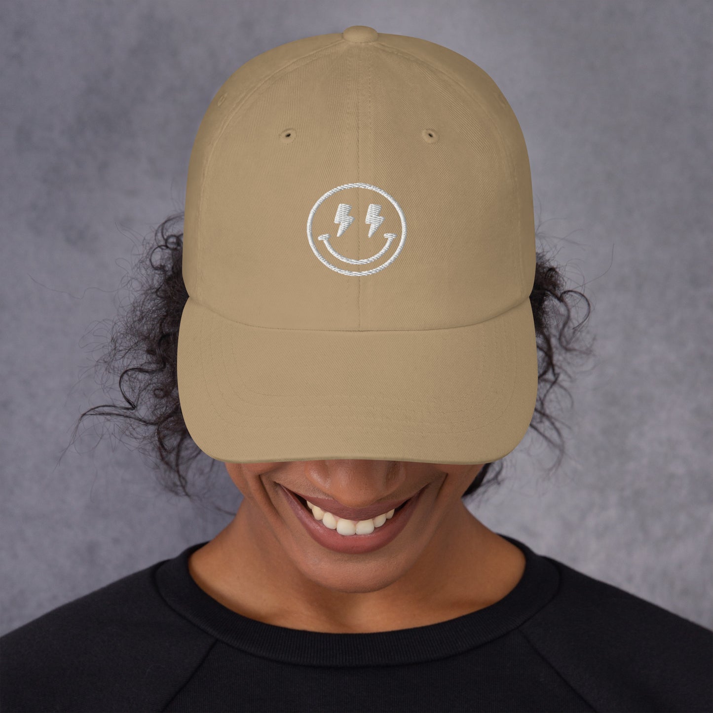 Hat | Lightning Bolt Smiley Face | Embroidery
